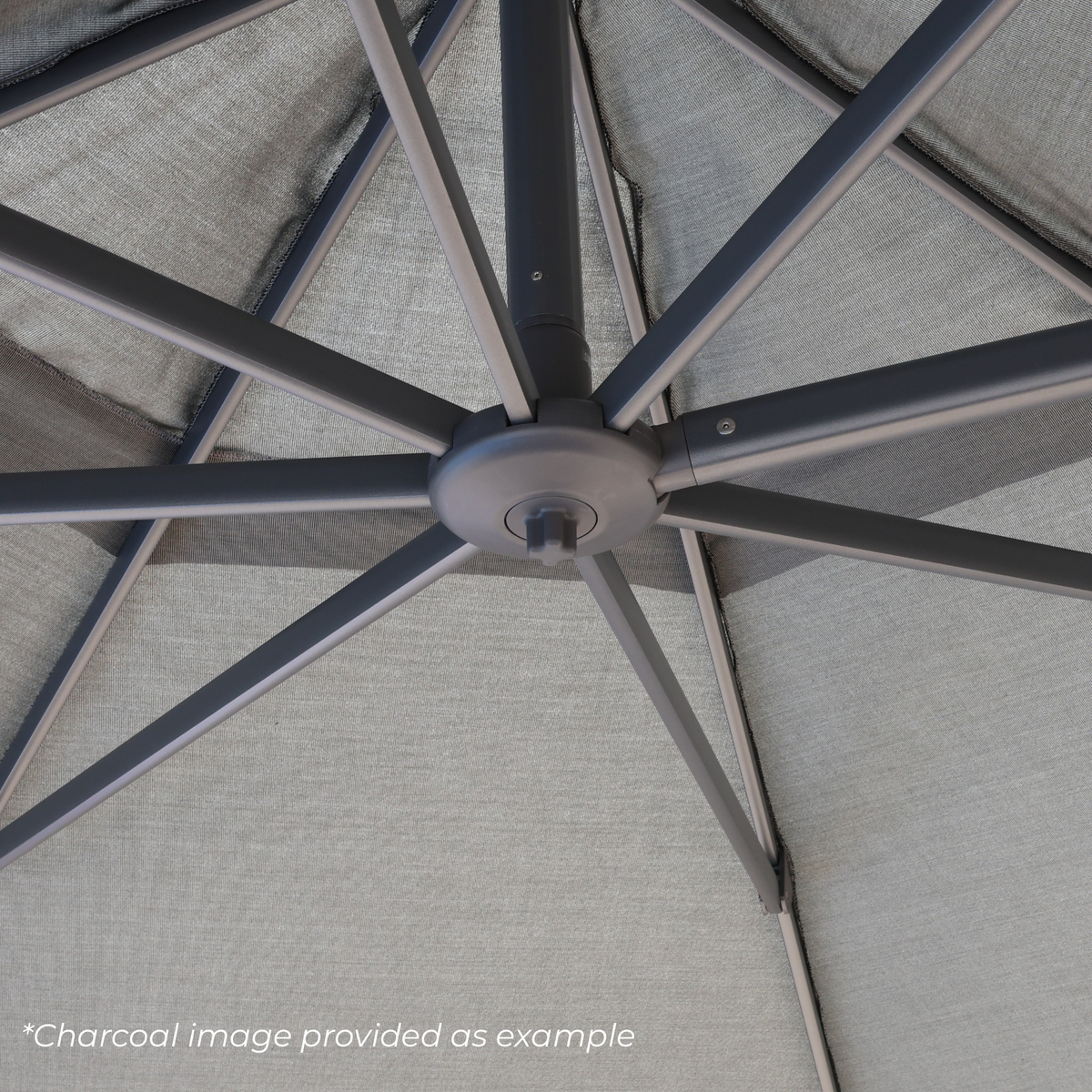 Montego Octagonal Scalloped Umbrella - White w/ Granite Base