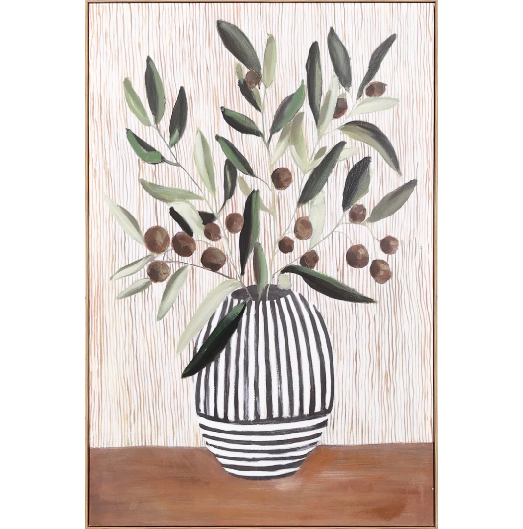 Olives In The Vase Canvas