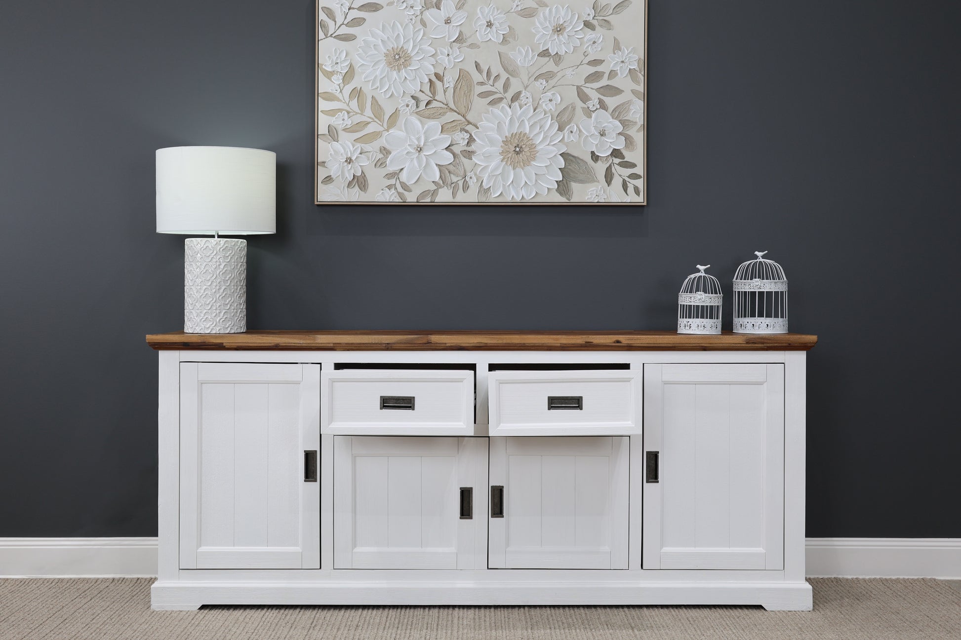 Provedore Two Tone Buffet - Large w/ 4 Doors, 2 Drawers