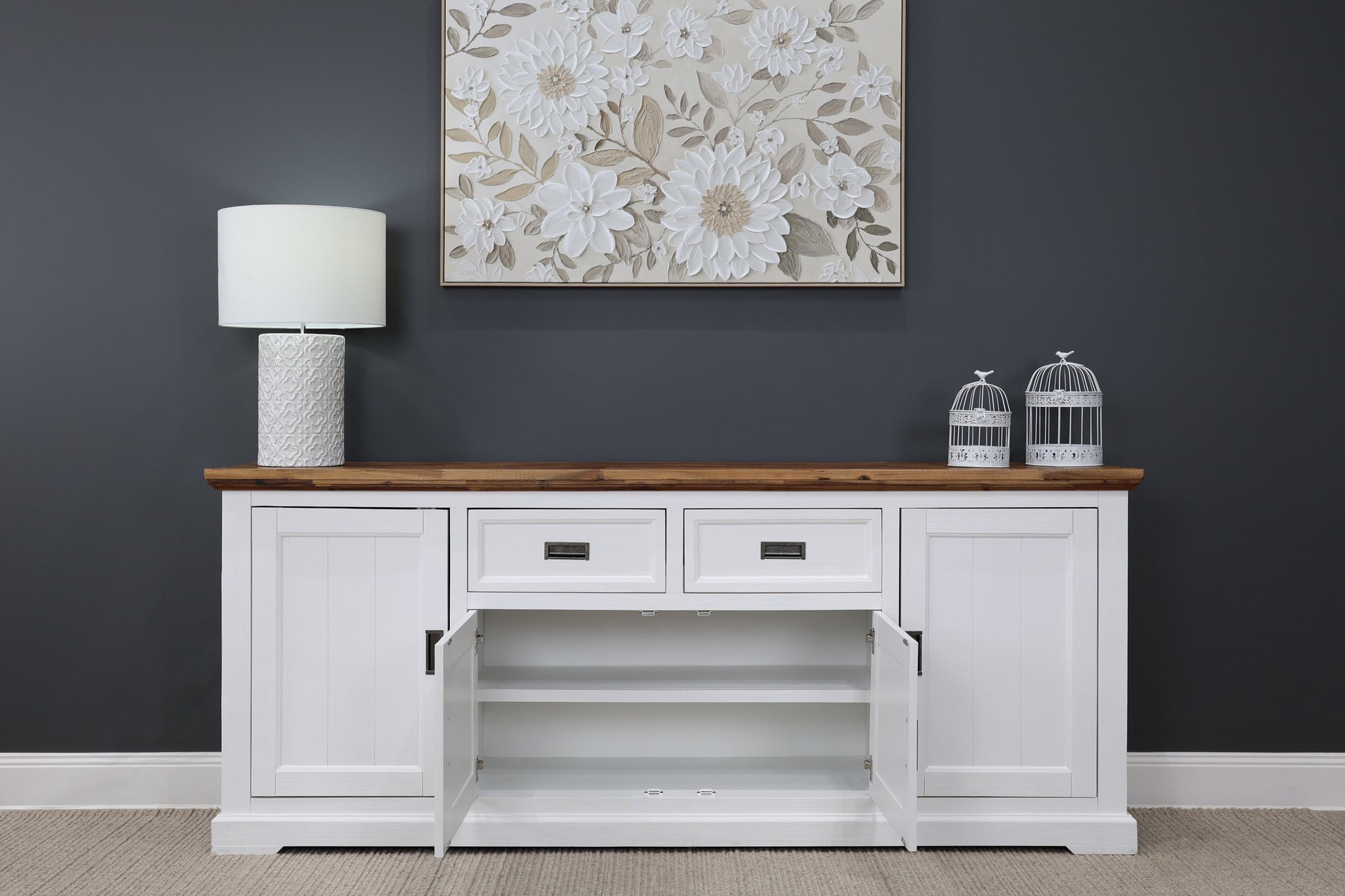 Provedore Two Tone Buffet - Large w/ 4 Doors, 2 Drawers