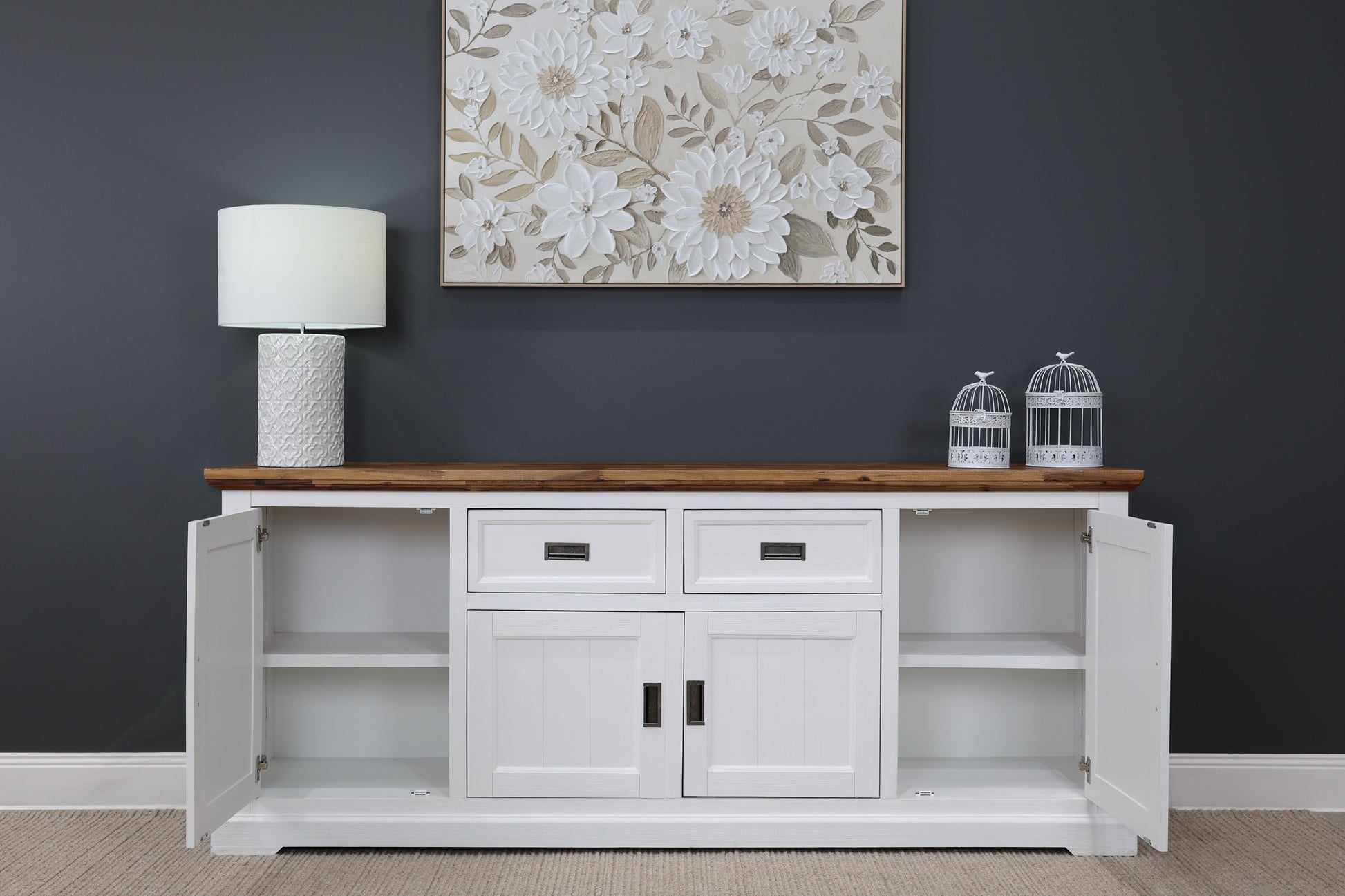 Provedore Two Tone Buffet - Large w/ 4 Doors, 2 Drawers