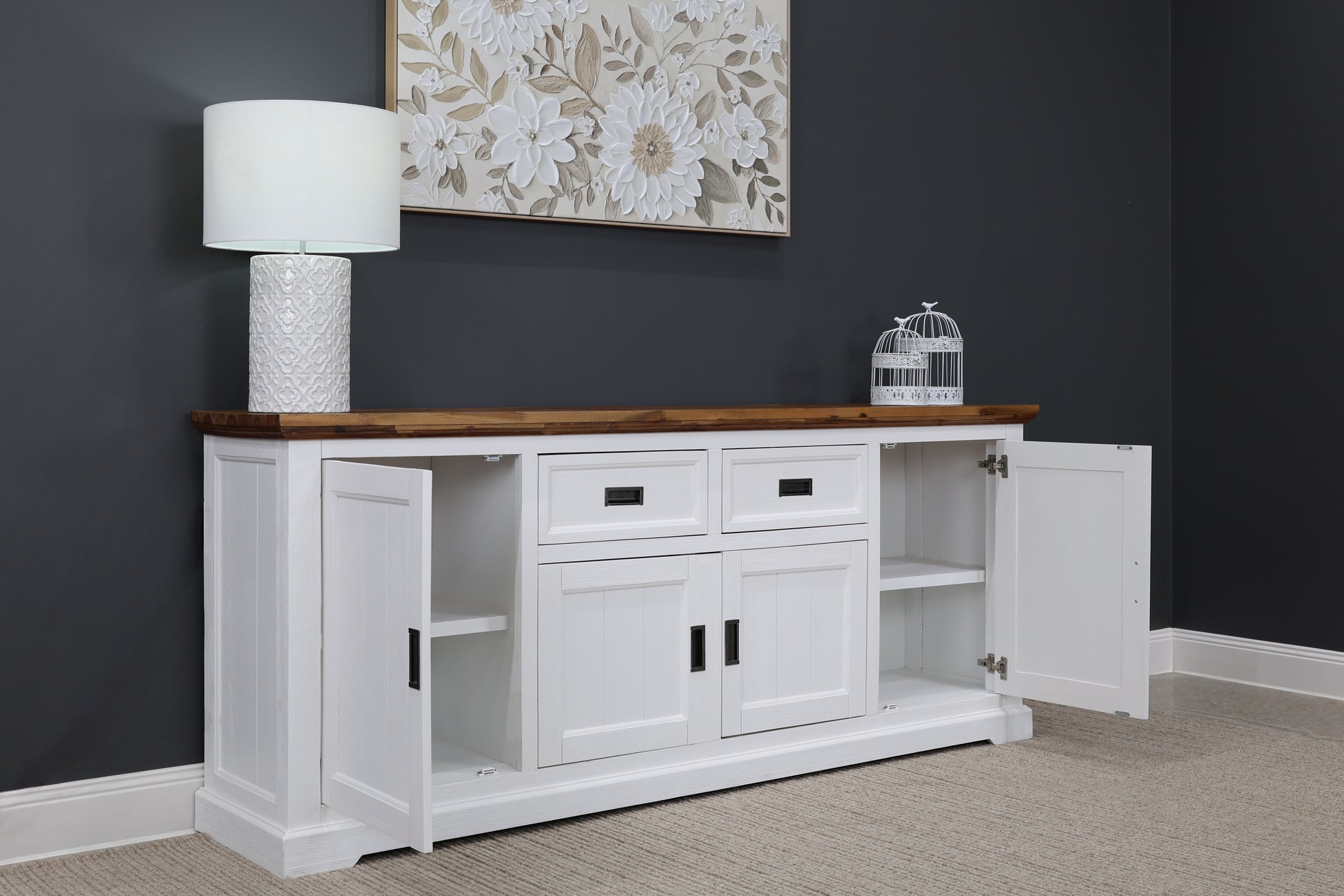 Provedore Two Tone Buffet - Large w/ 4 Doors, 2 Drawers