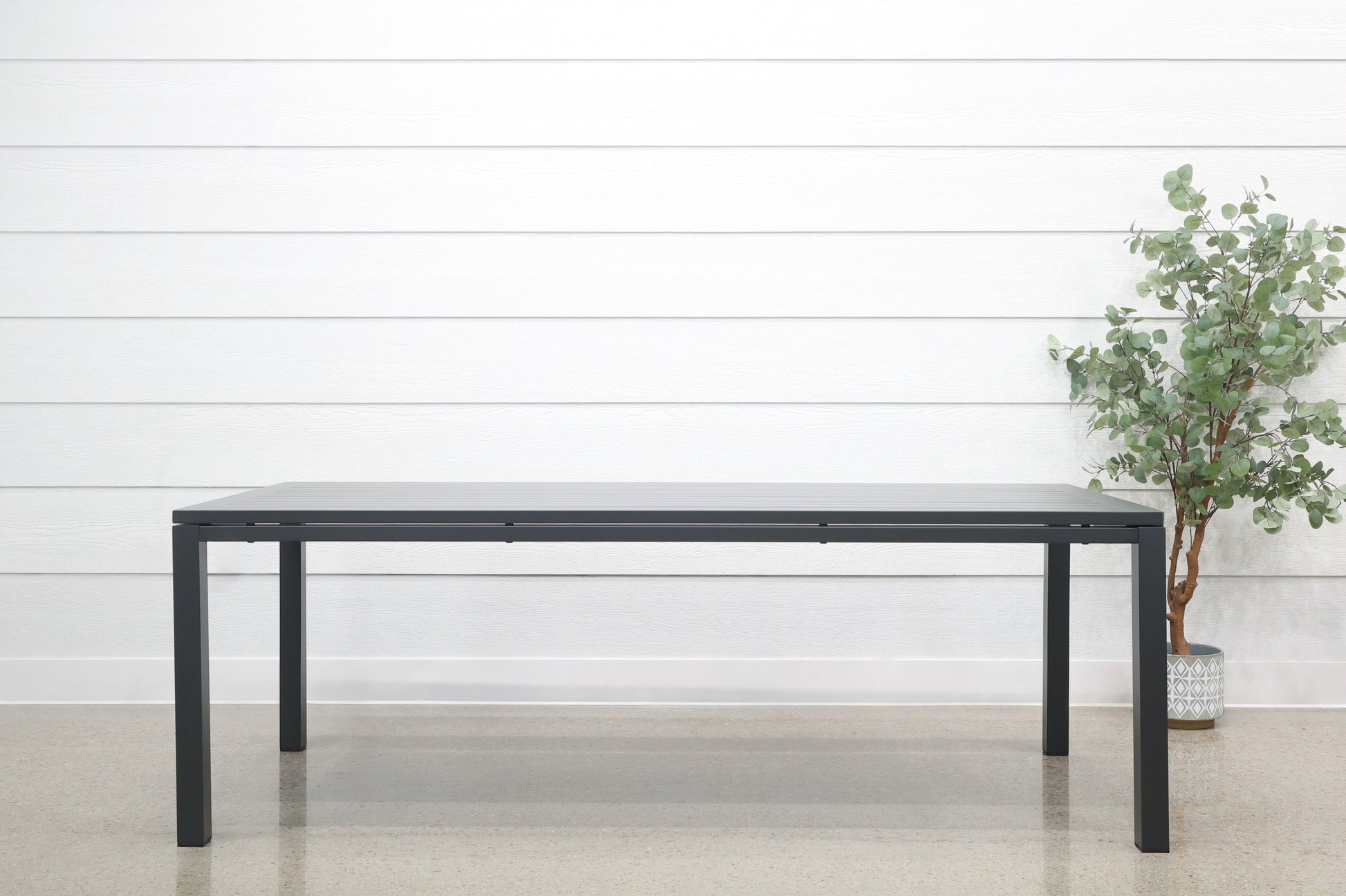 River Aluminium Slat Dining Table - Charcoal