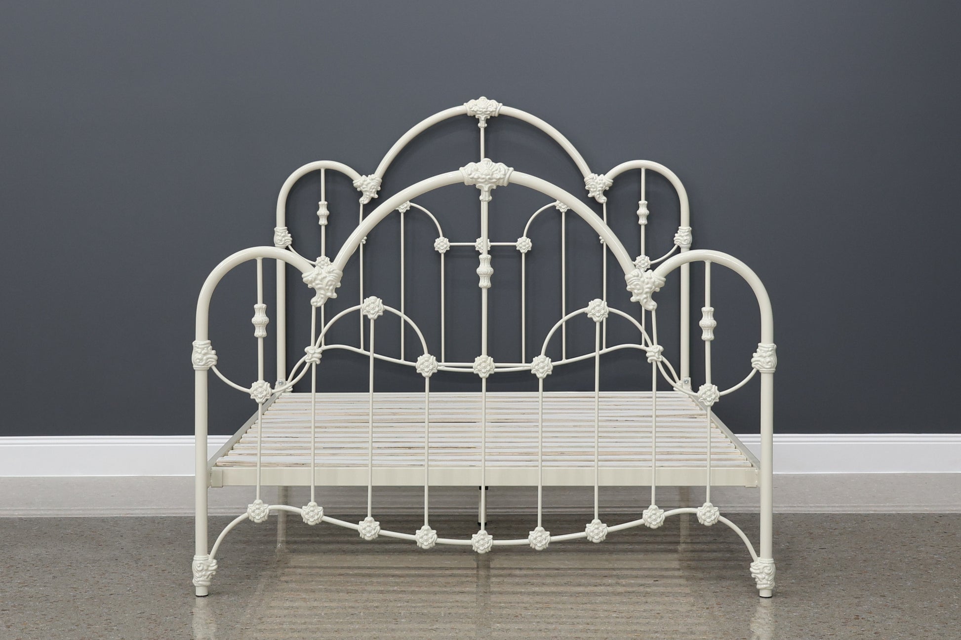 Normandy Wrought Iron Bed - Antique White