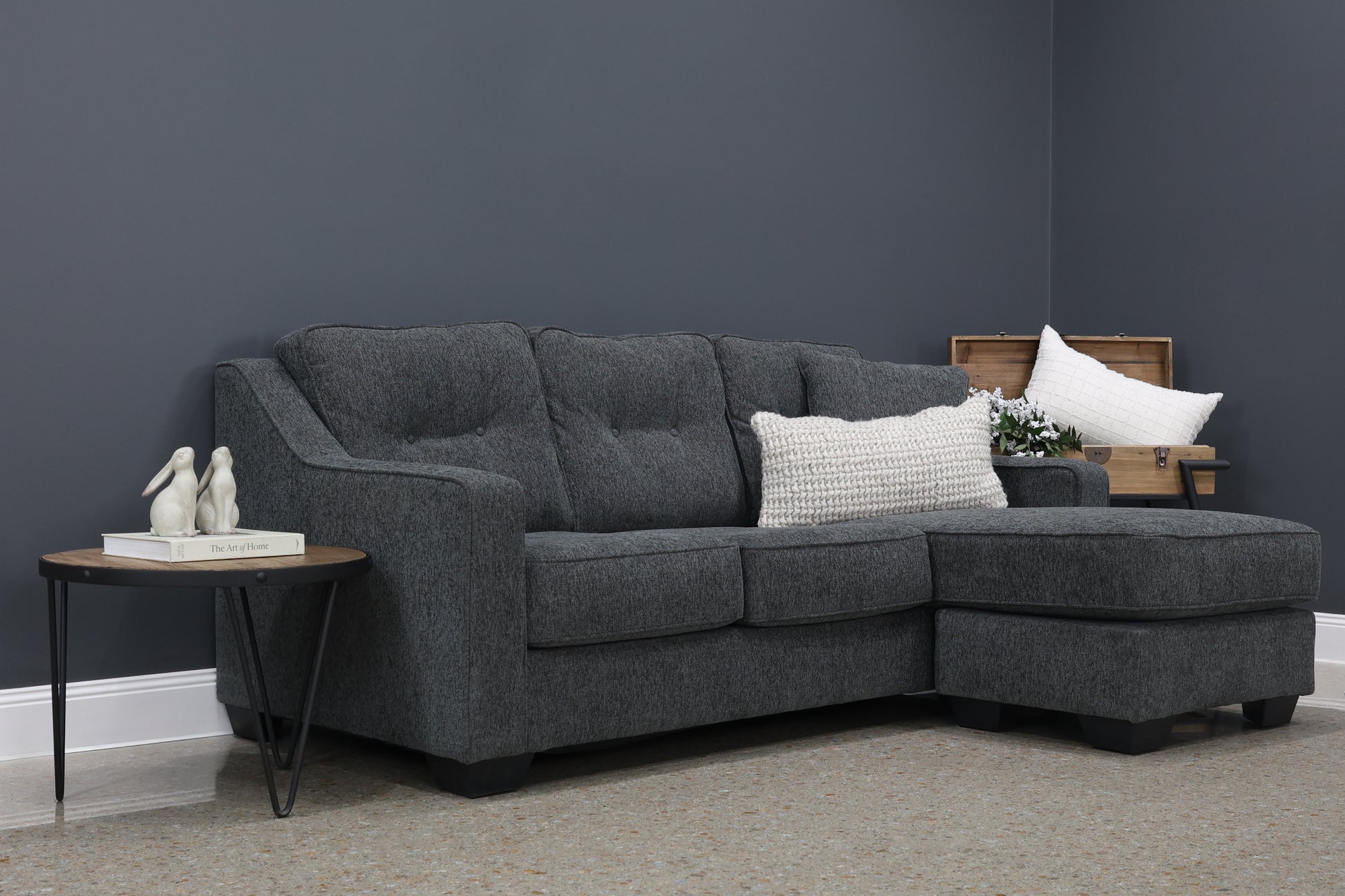 Victoria Sofa Chaise - Dark Grey