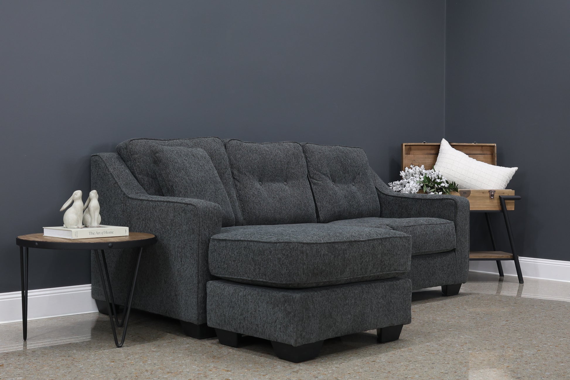 Victoria Sofa Chaise - Dark Grey