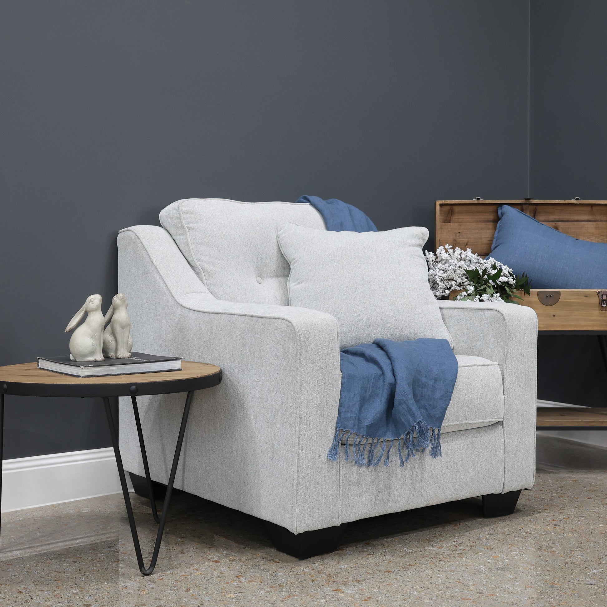 Victoria Armchair - Light Grey