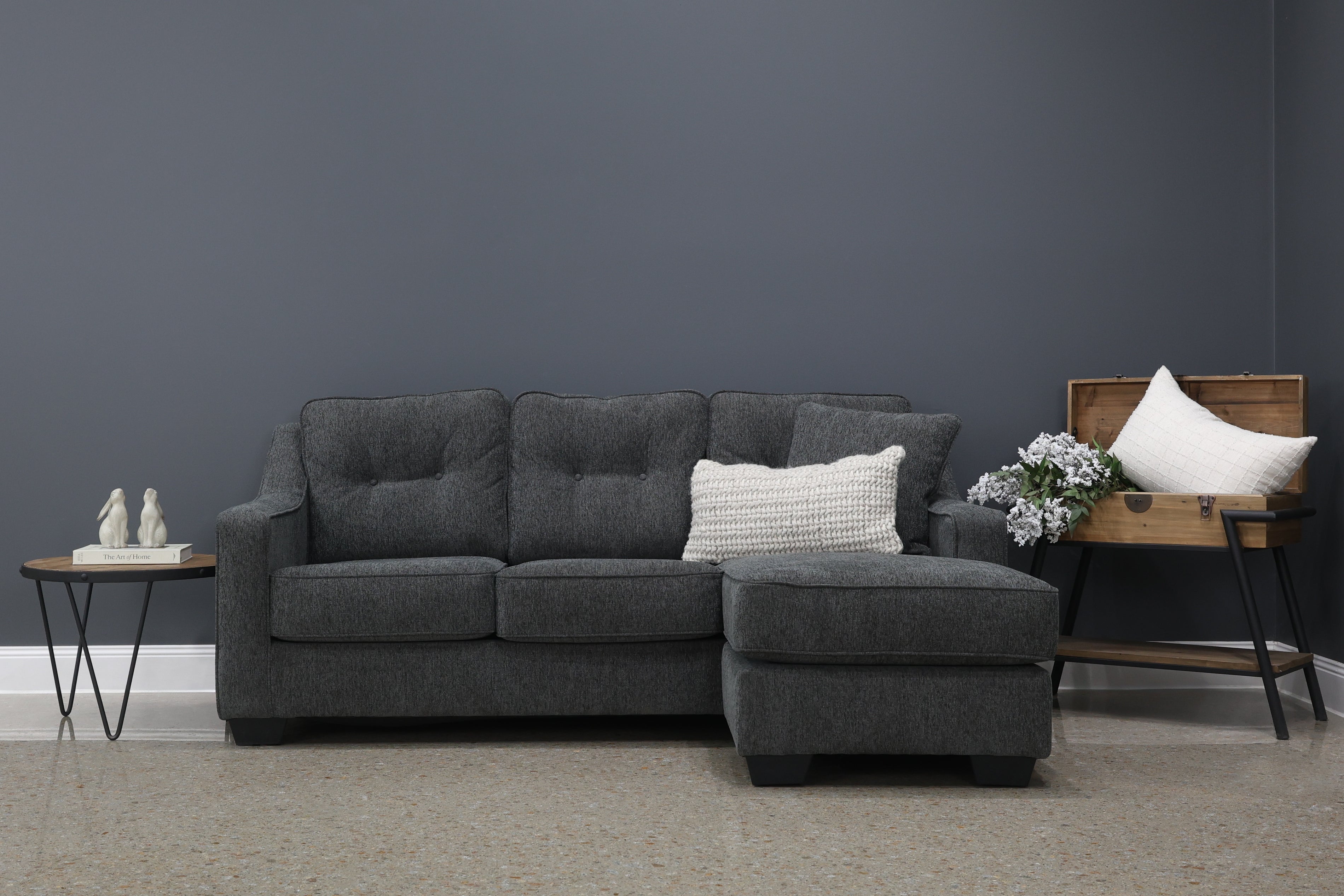 Victoria Sofa Chaise - Dark Grey
