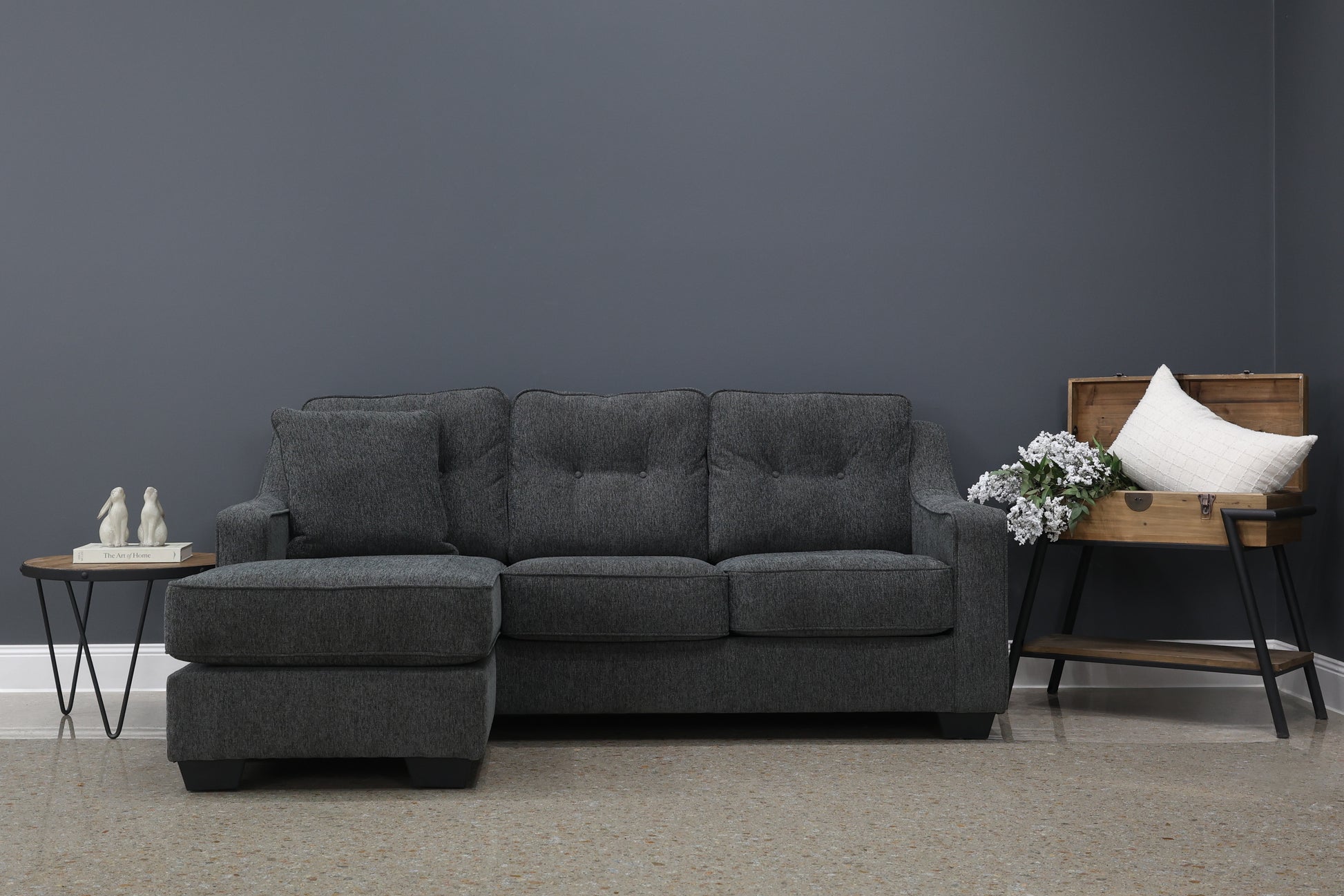 Victoria Sofa Chaise - Dark Grey