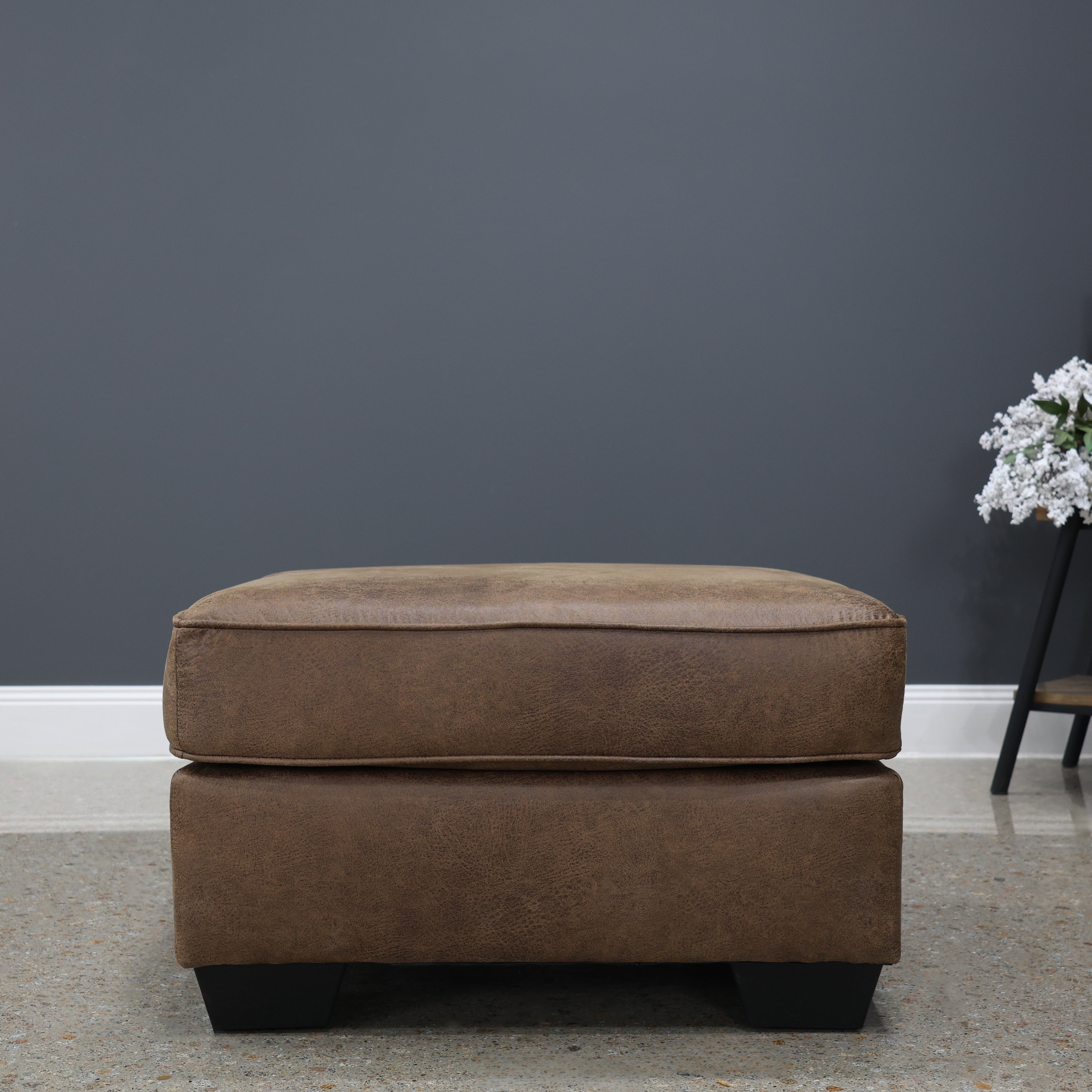 Victoria Ottoman - Tan Leather Air
