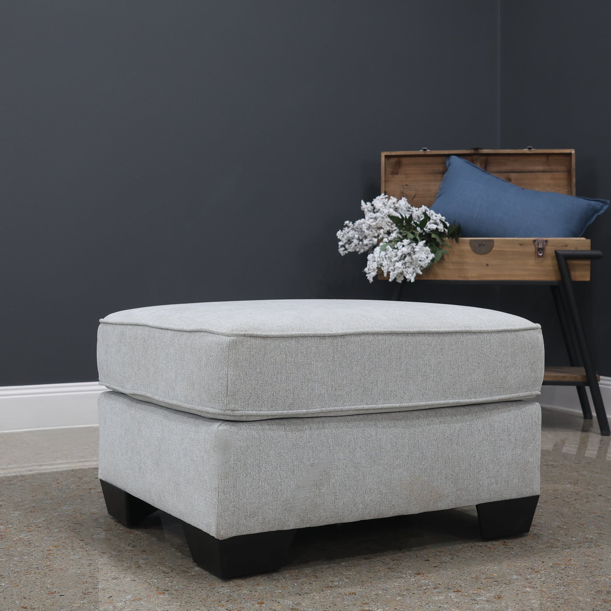 Victoria Ottoman - Light Grey