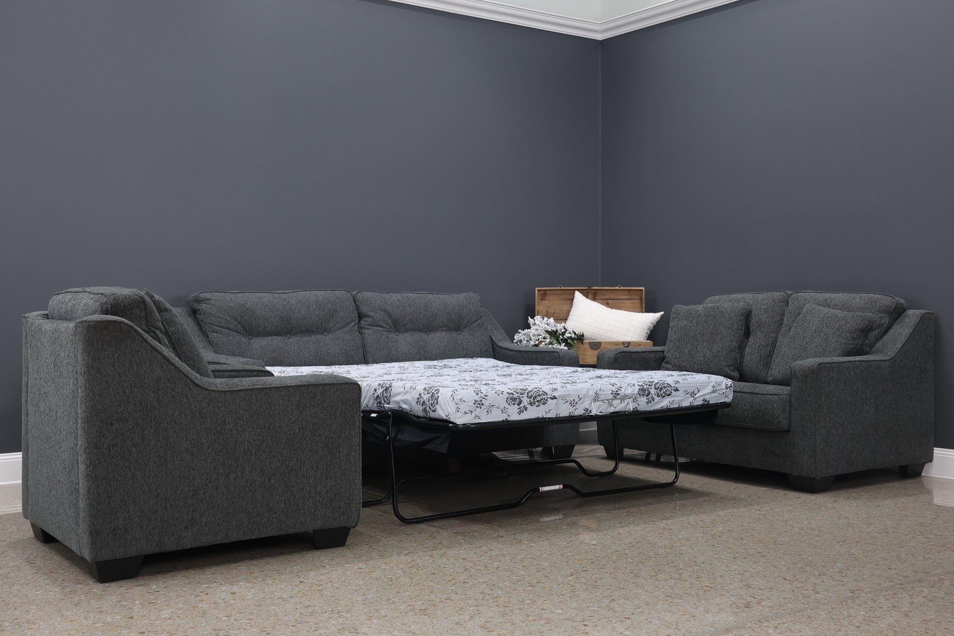 Victoria Queen Sofa Sleeper - Dark Grey