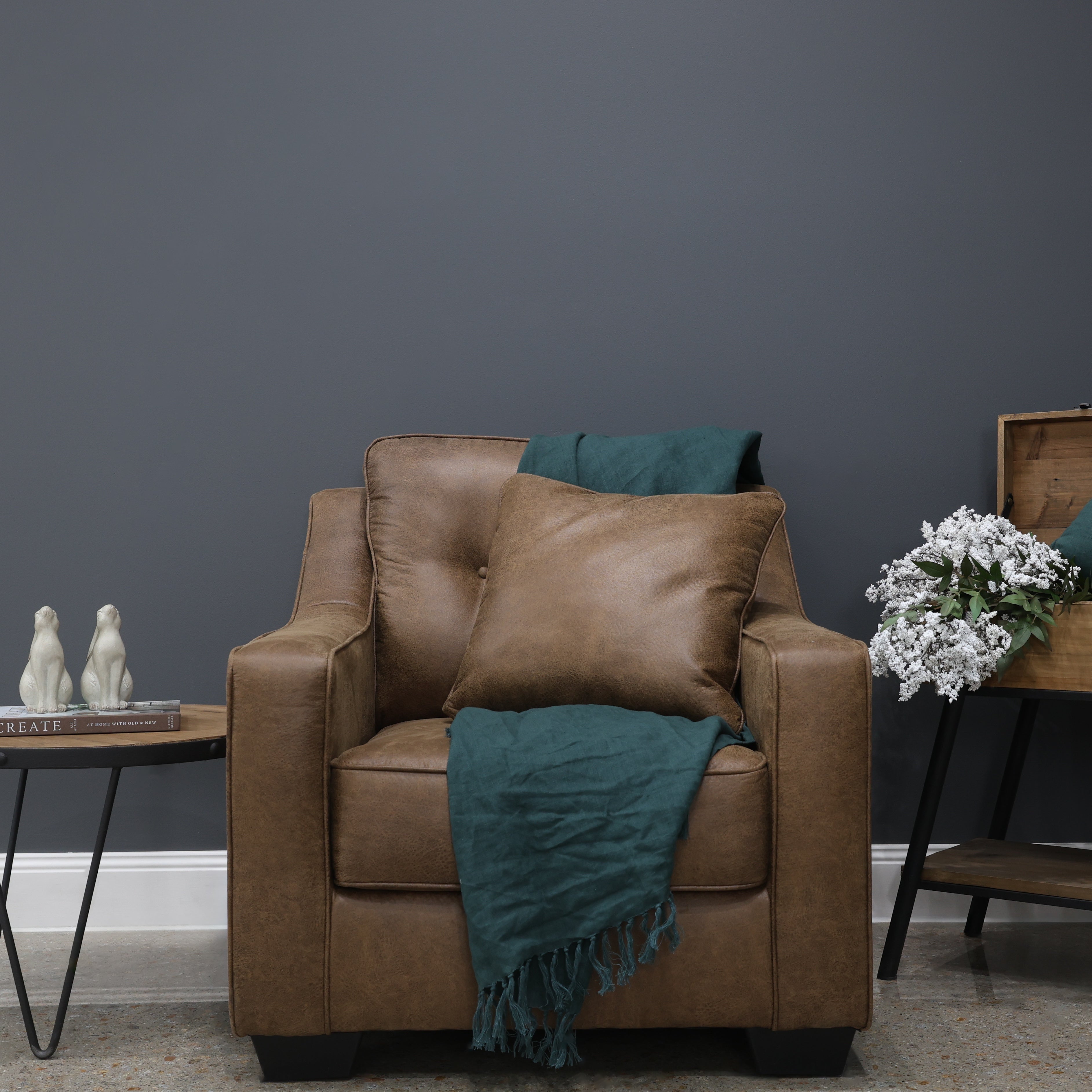 Victoria Armchair - Tan Leather Air
