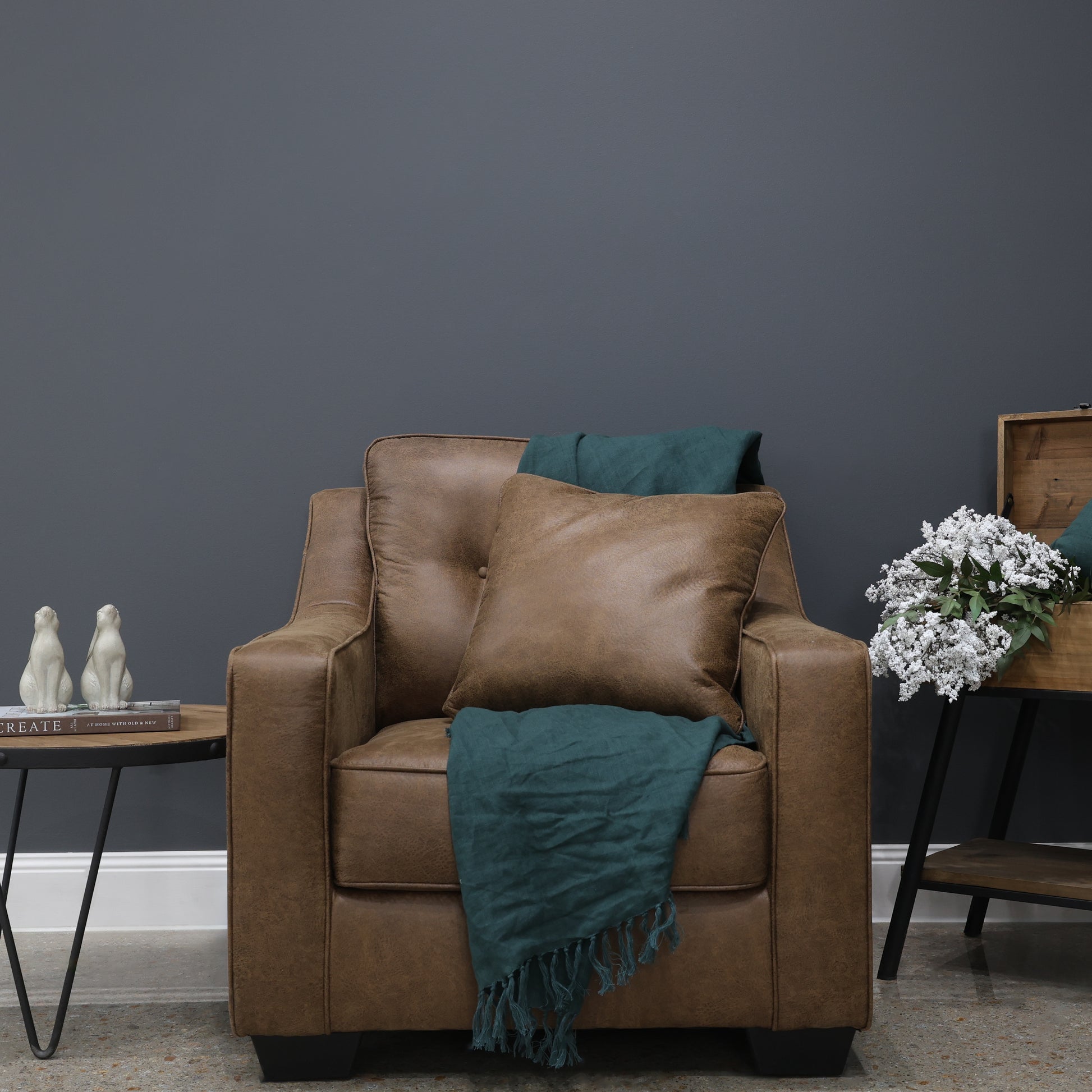 Victoria Armchair - Tan Leather Air