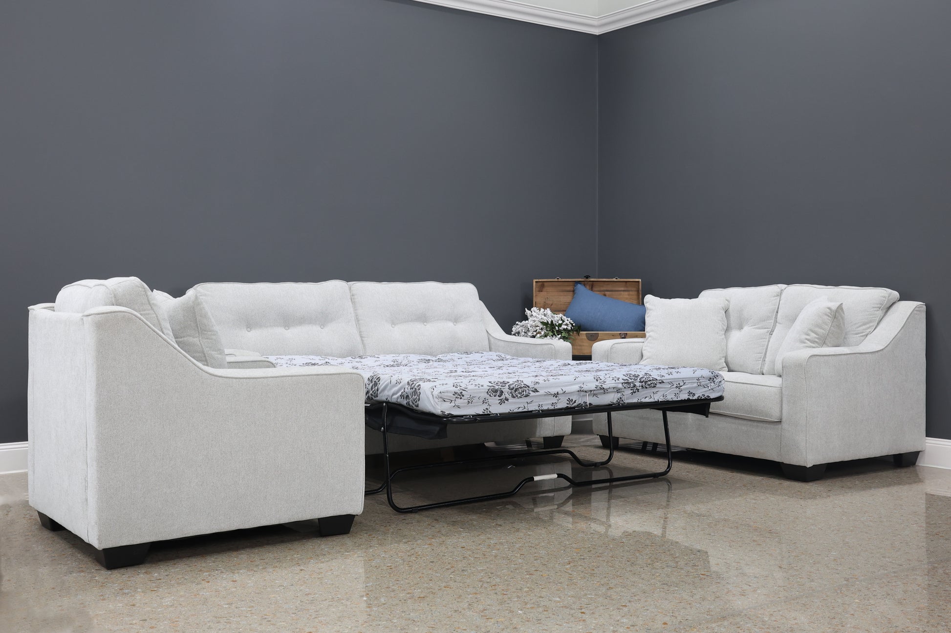 Victoria Queen Sofa Sleeper - Light Grey