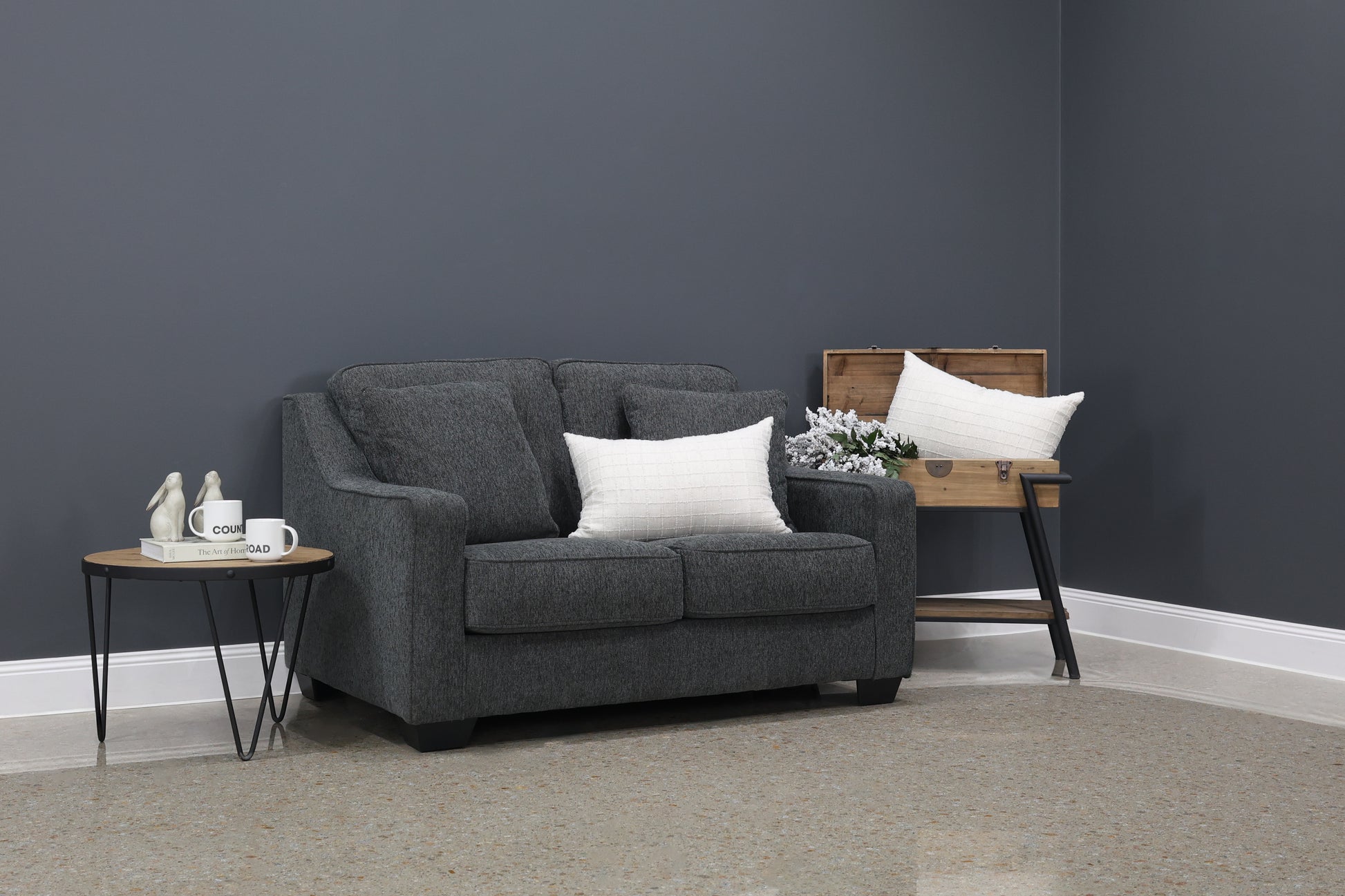 Victoria Loveseat - Dark Grey