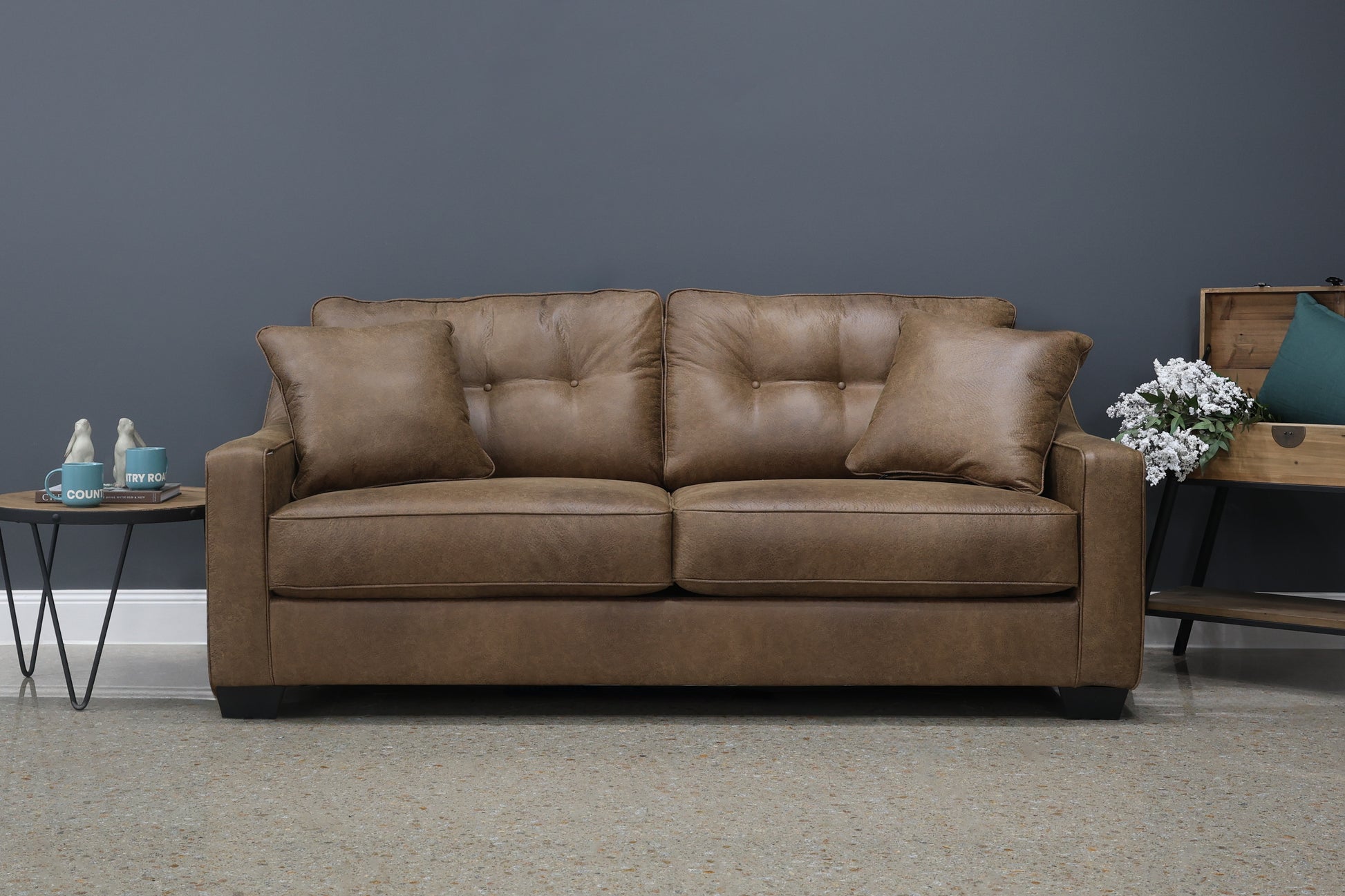 Victoria Sofa - Tan Leather Air