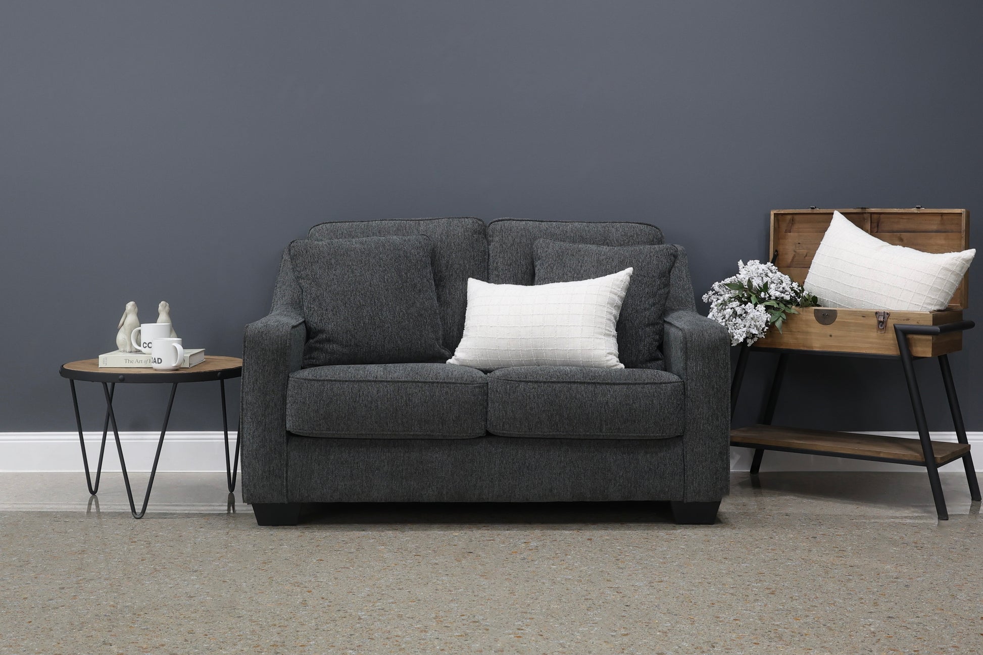 Victoria Loveseat - Dark Grey