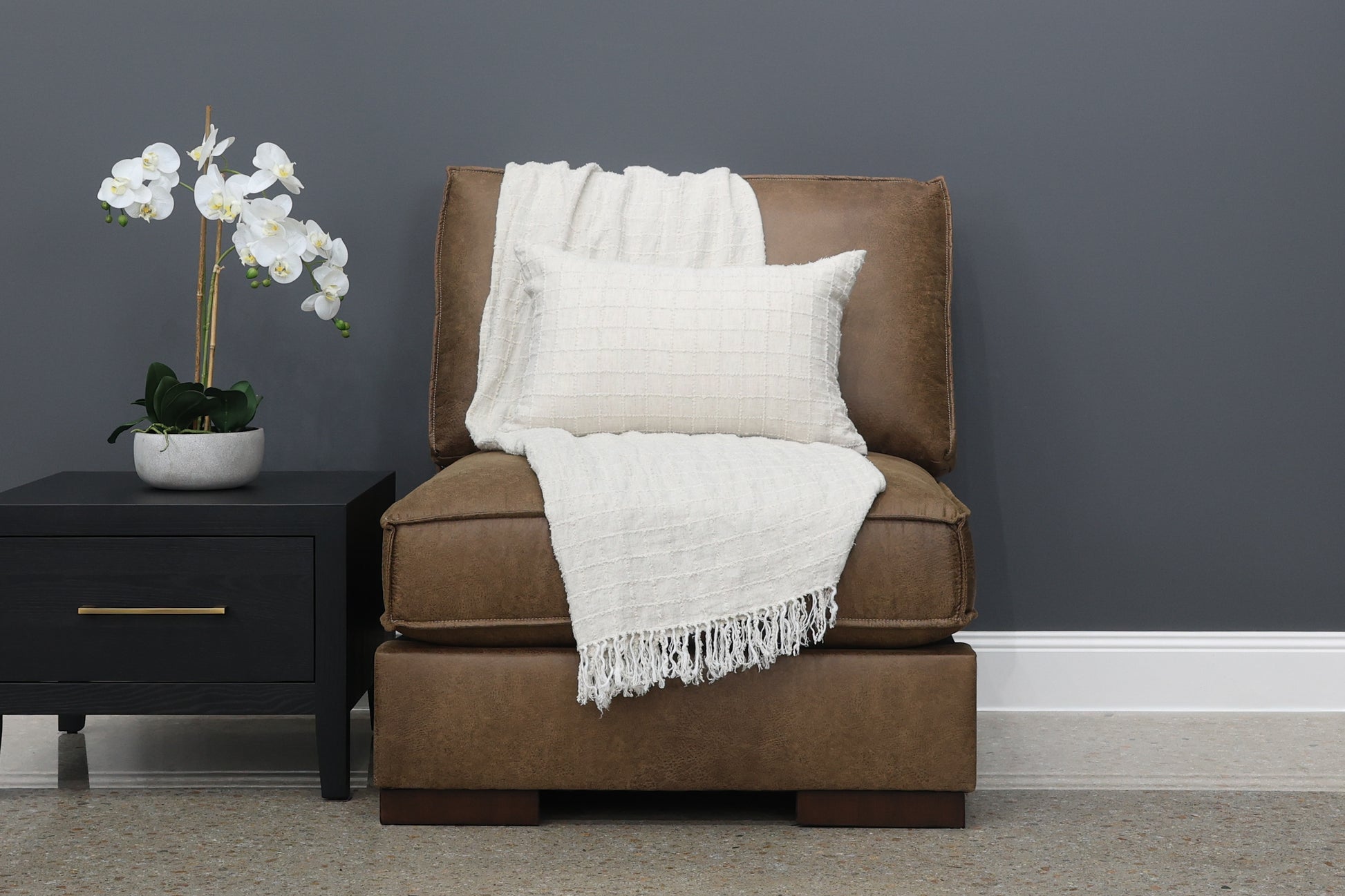 Gembrook Armless Chair - Tan Leather Air