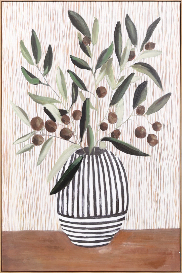 Olives In The Vase Canvas