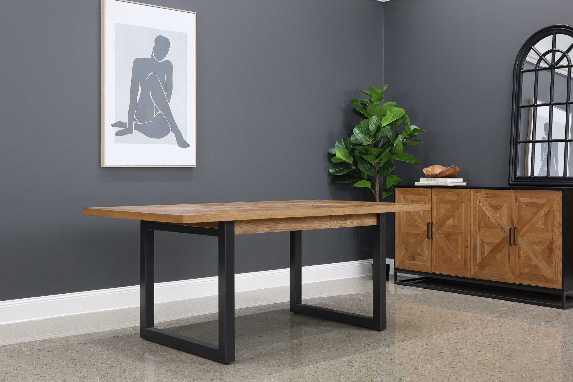 Industrial Extension Table - 190cm - 240cm L