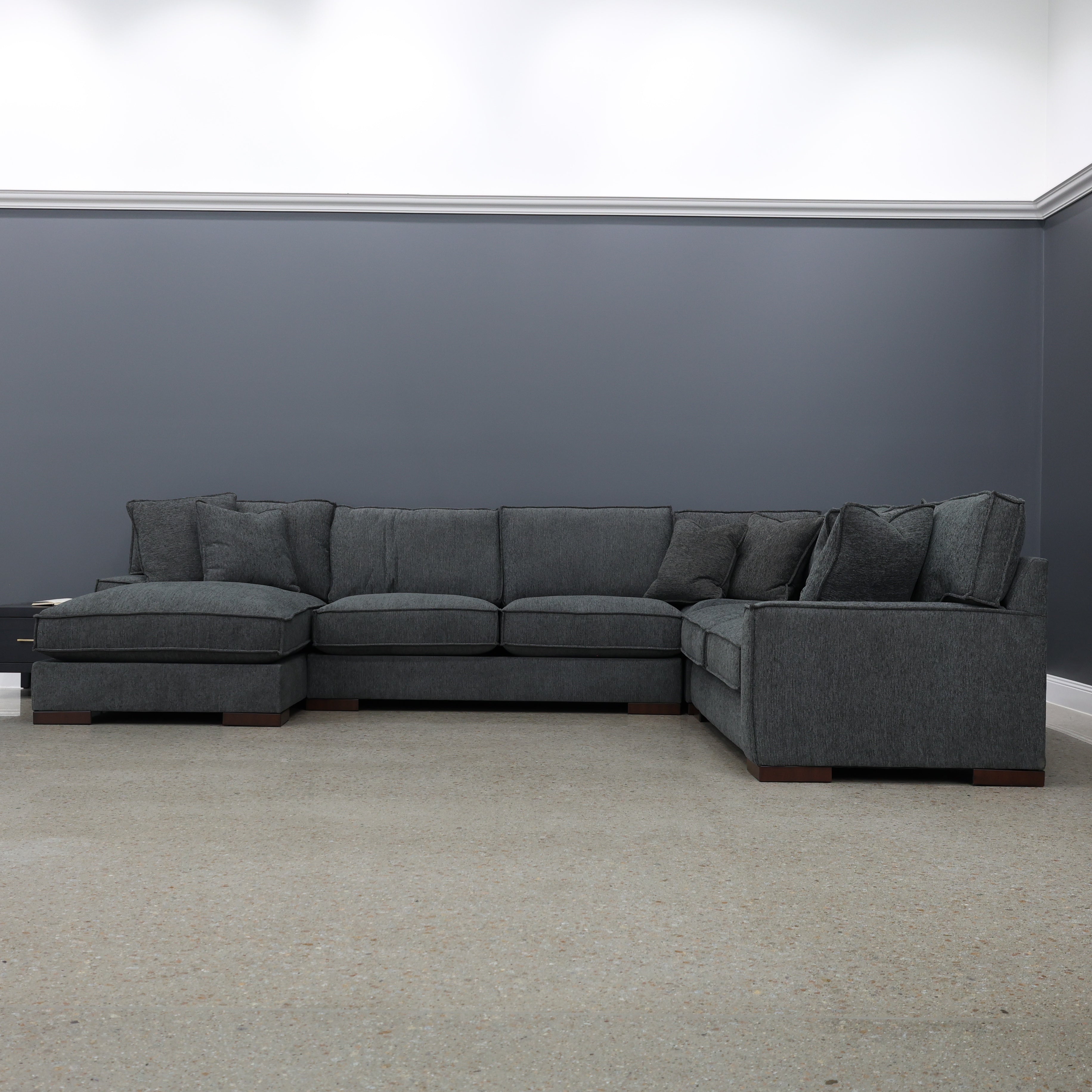 Gembrook Corner Lounge w/ LHF Chaise - Dark Grey