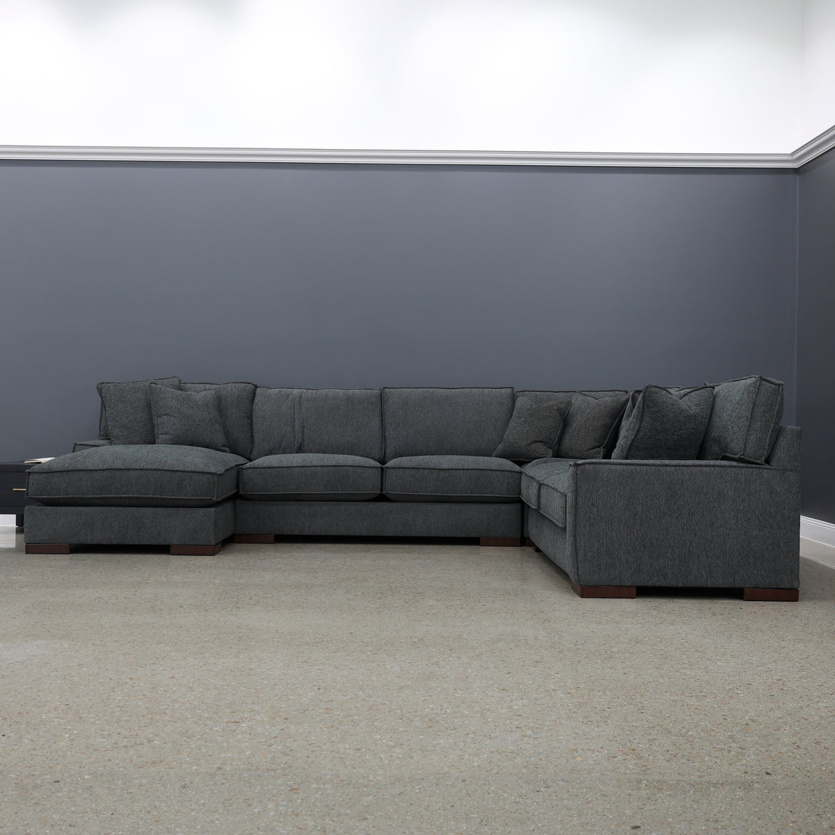 Gembrook Corner Lounge w/ LHF Chaise - Dark Grey