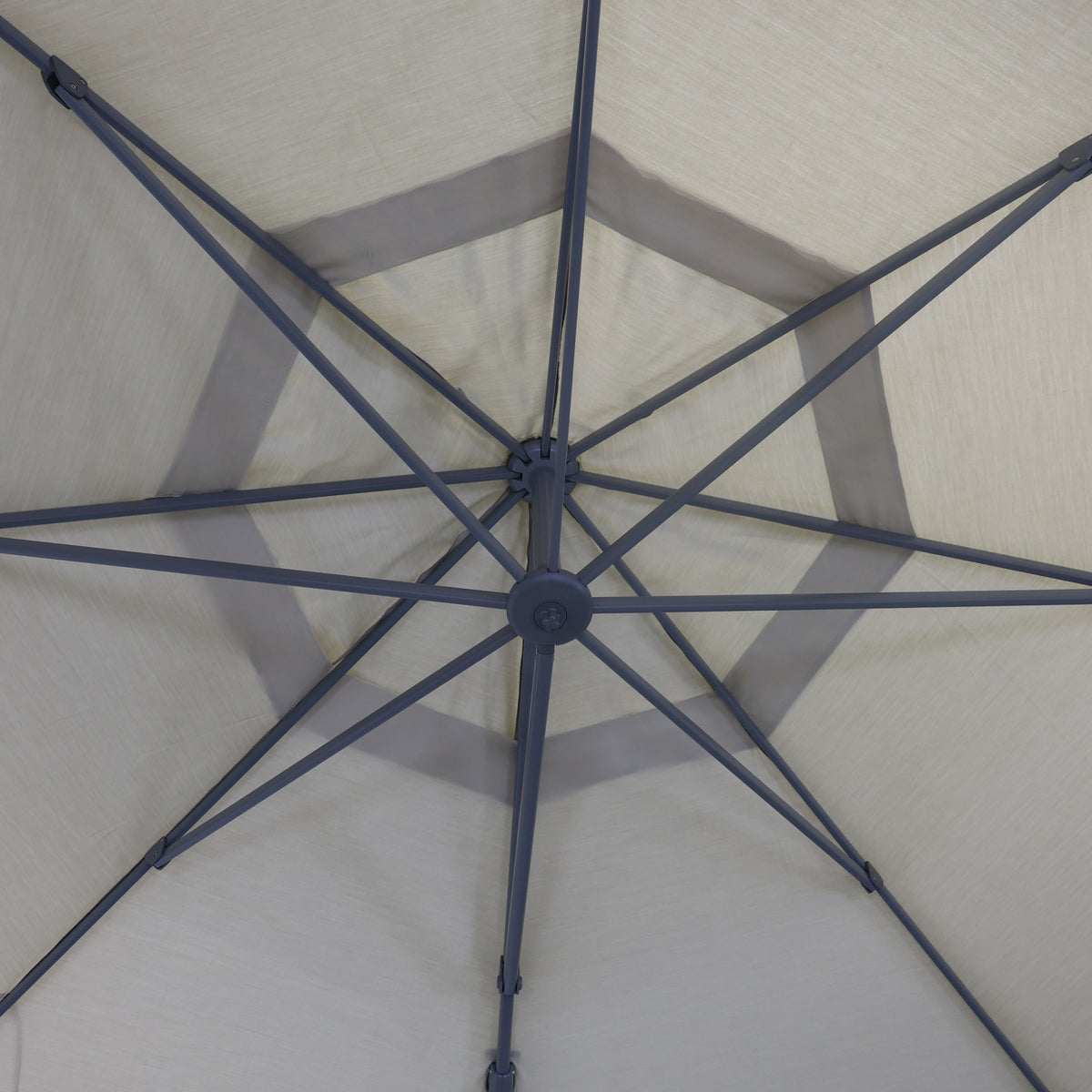 Savannah 380cm Octagonal Cantilever Umbrella - Natural w/ Ceramic Base