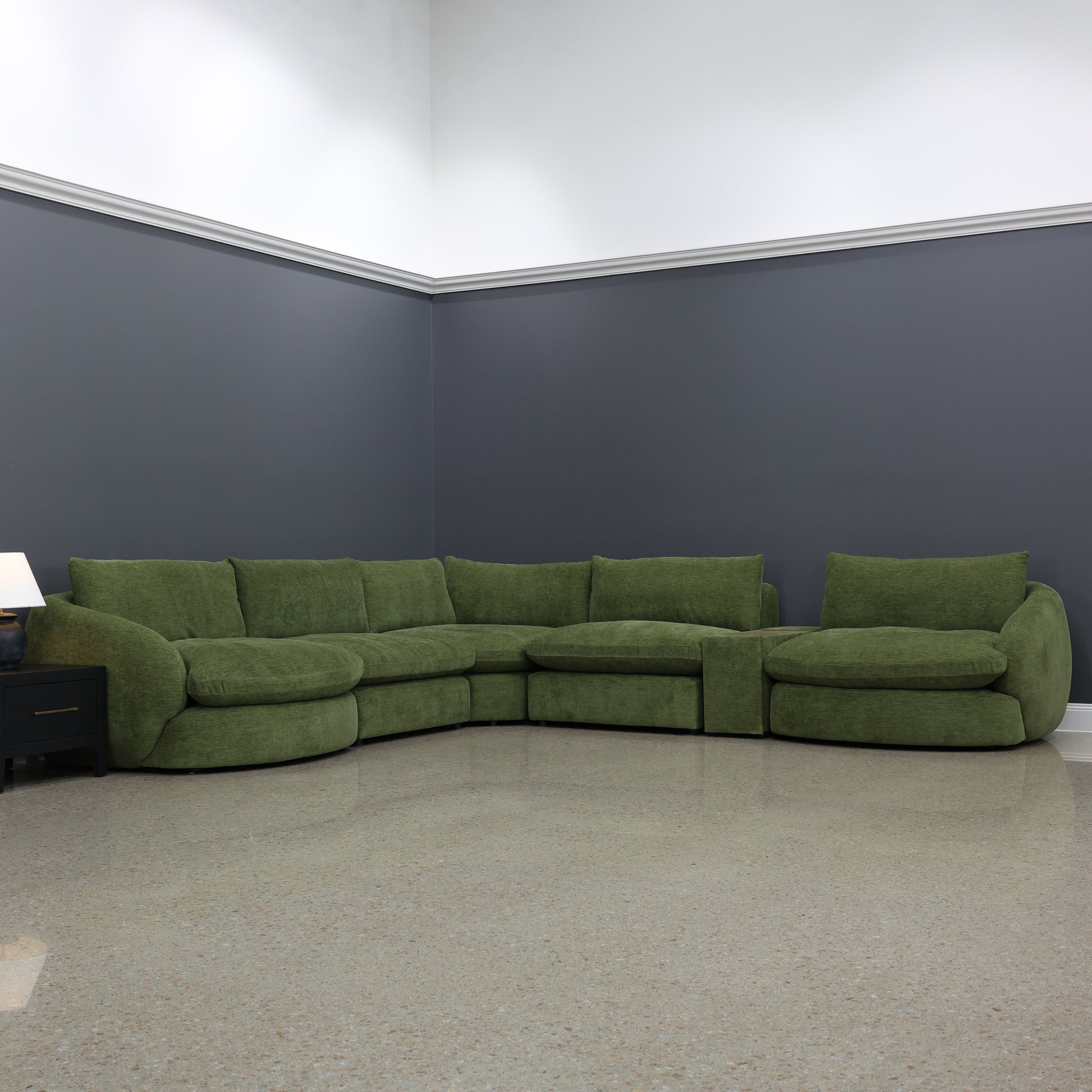 Richmond 5 Piece Corner Lounge w/ Console - Fern