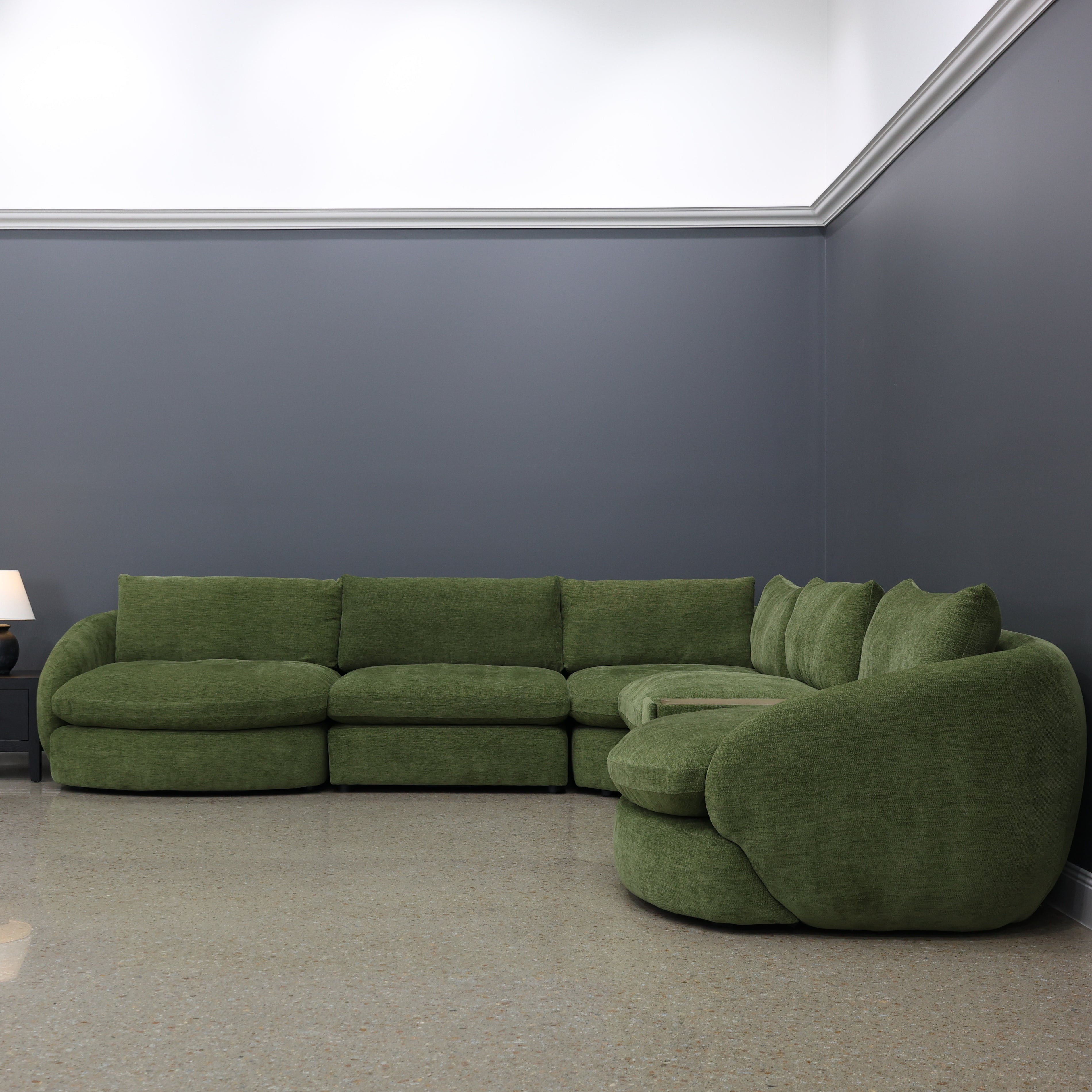 Richmond 5 Piece Corner Lounge w/ Console - Fern