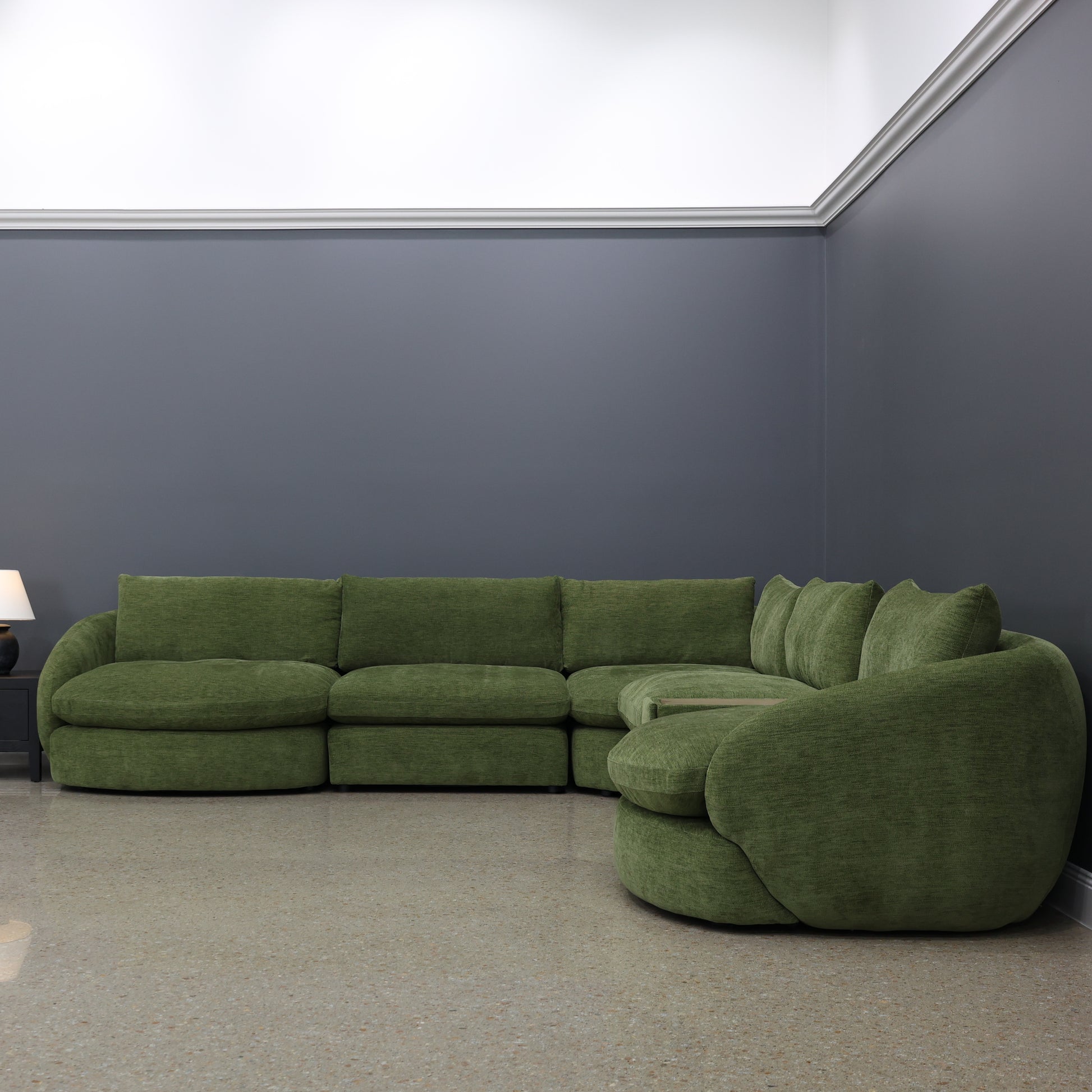 Richmond 5 Piece Corner Lounge w/ Console - Fern