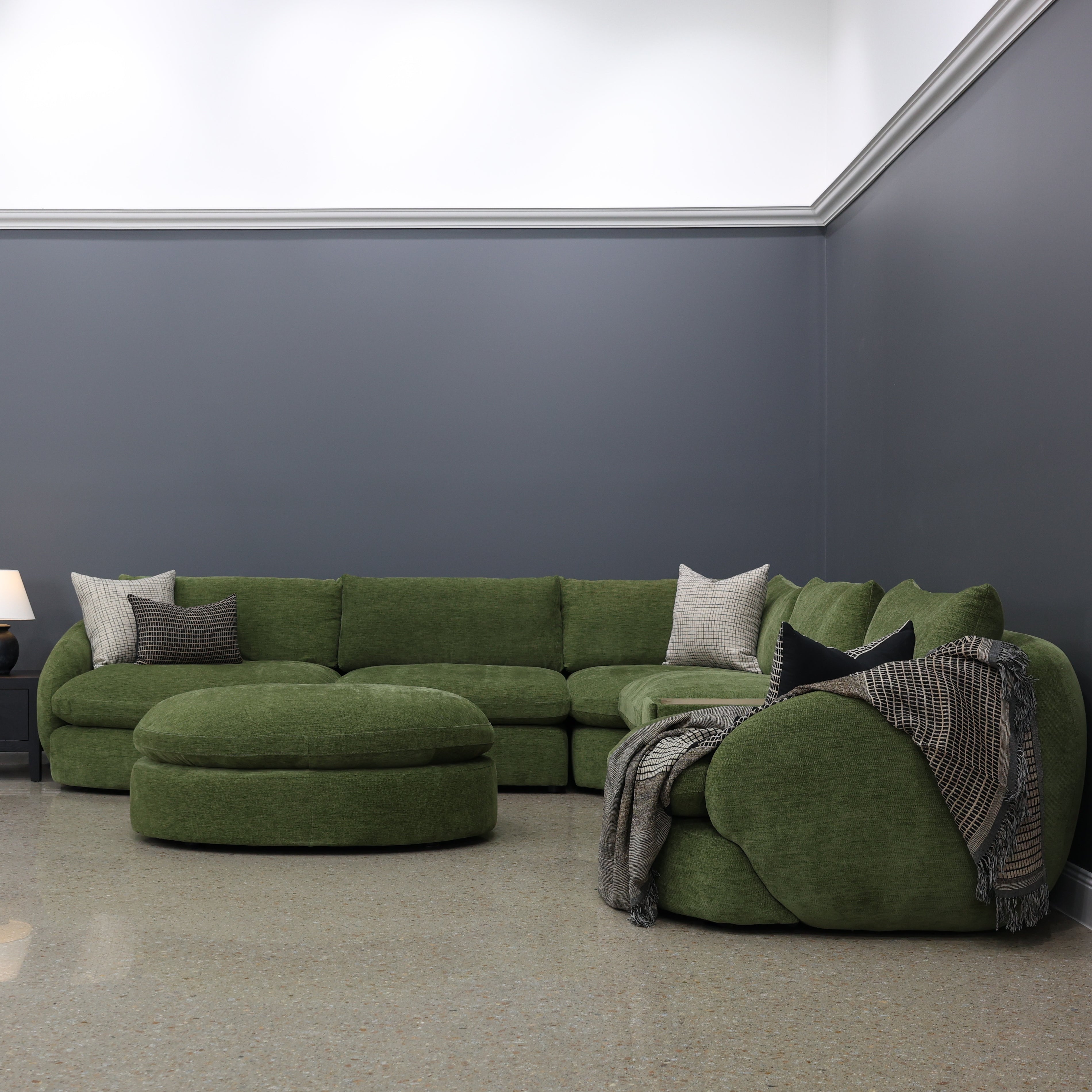 Richmond 5 Piece Corner Lounge w/ Console - Fern