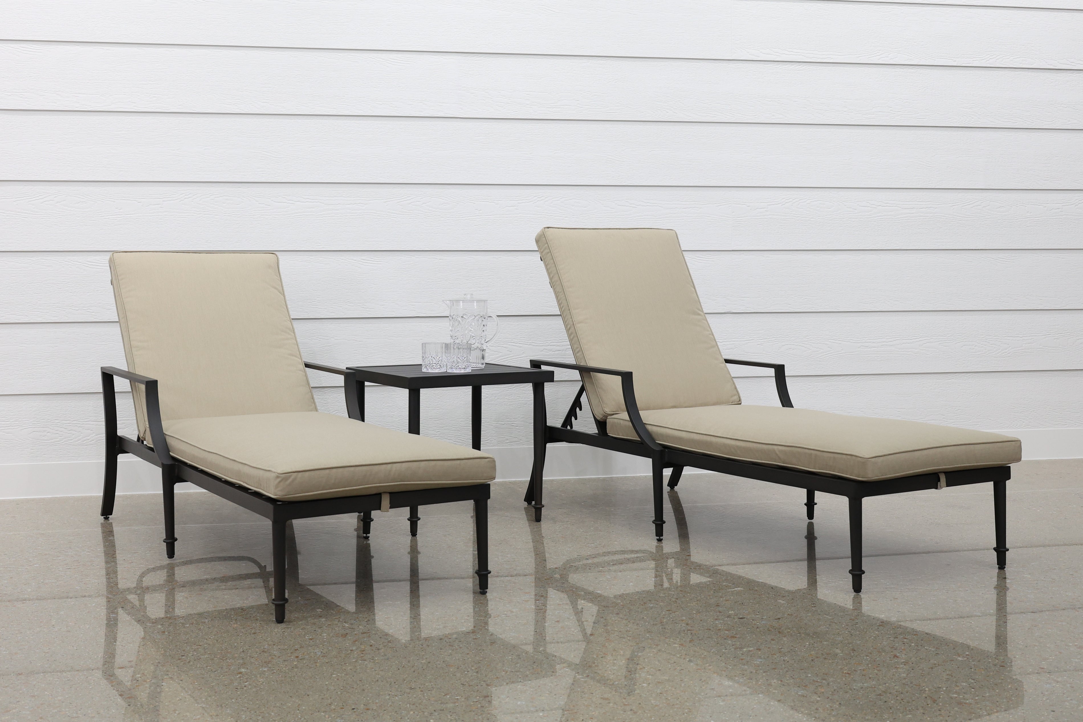 Elmore Sun Lounge Set Of 2 - Rustic Black