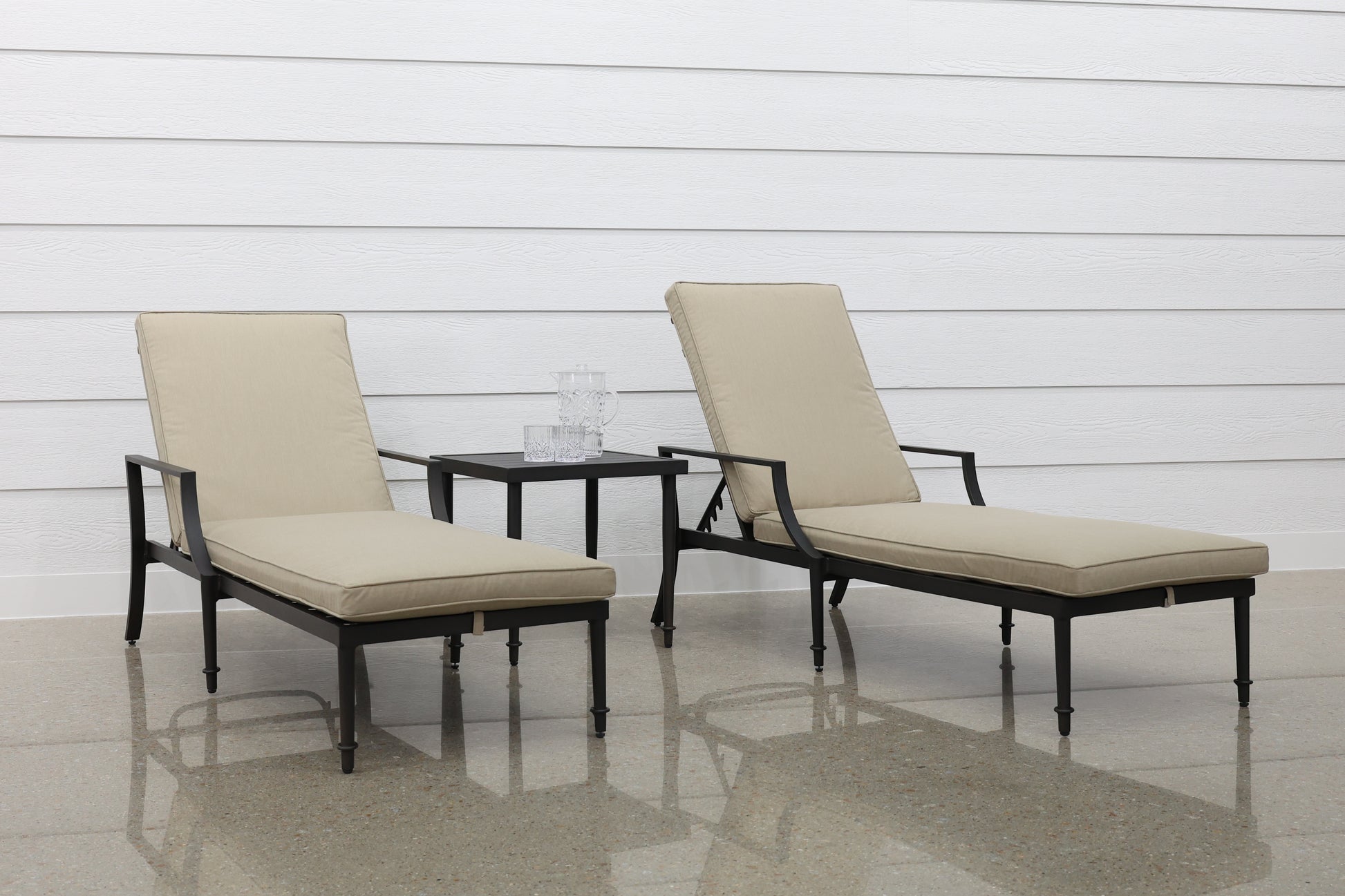 Elmore Sun Lounge Set Of 2 - Rustic Black