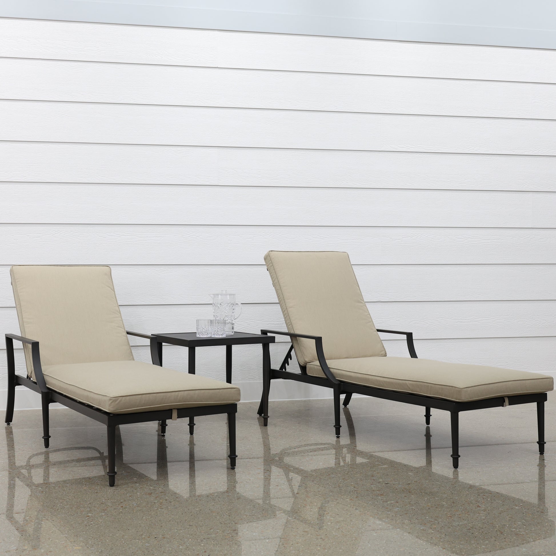 Elmore Sun Lounge Set Of 2 - Rustic Black