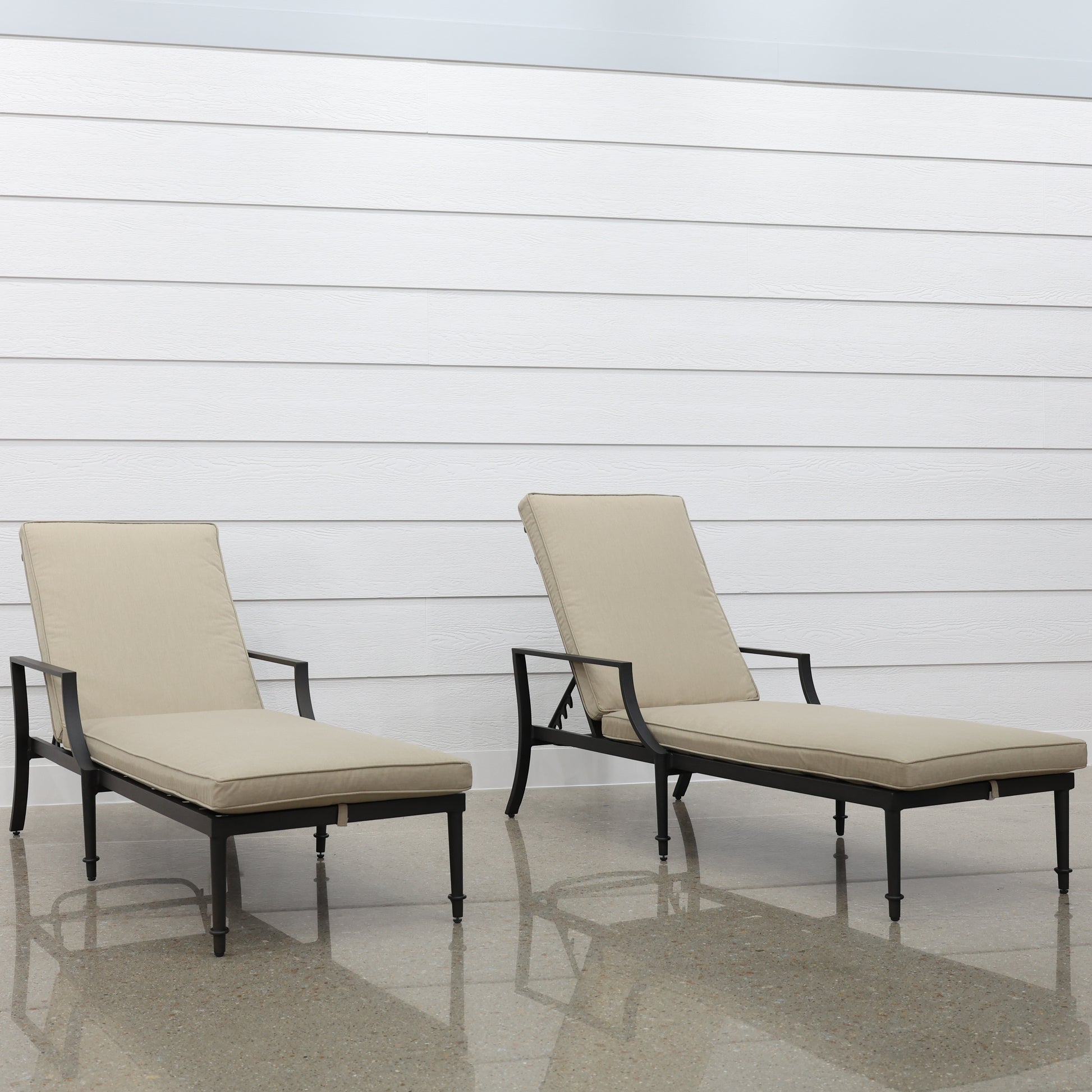 Elmore Sun Lounge Set Of 2 - Rustic Black