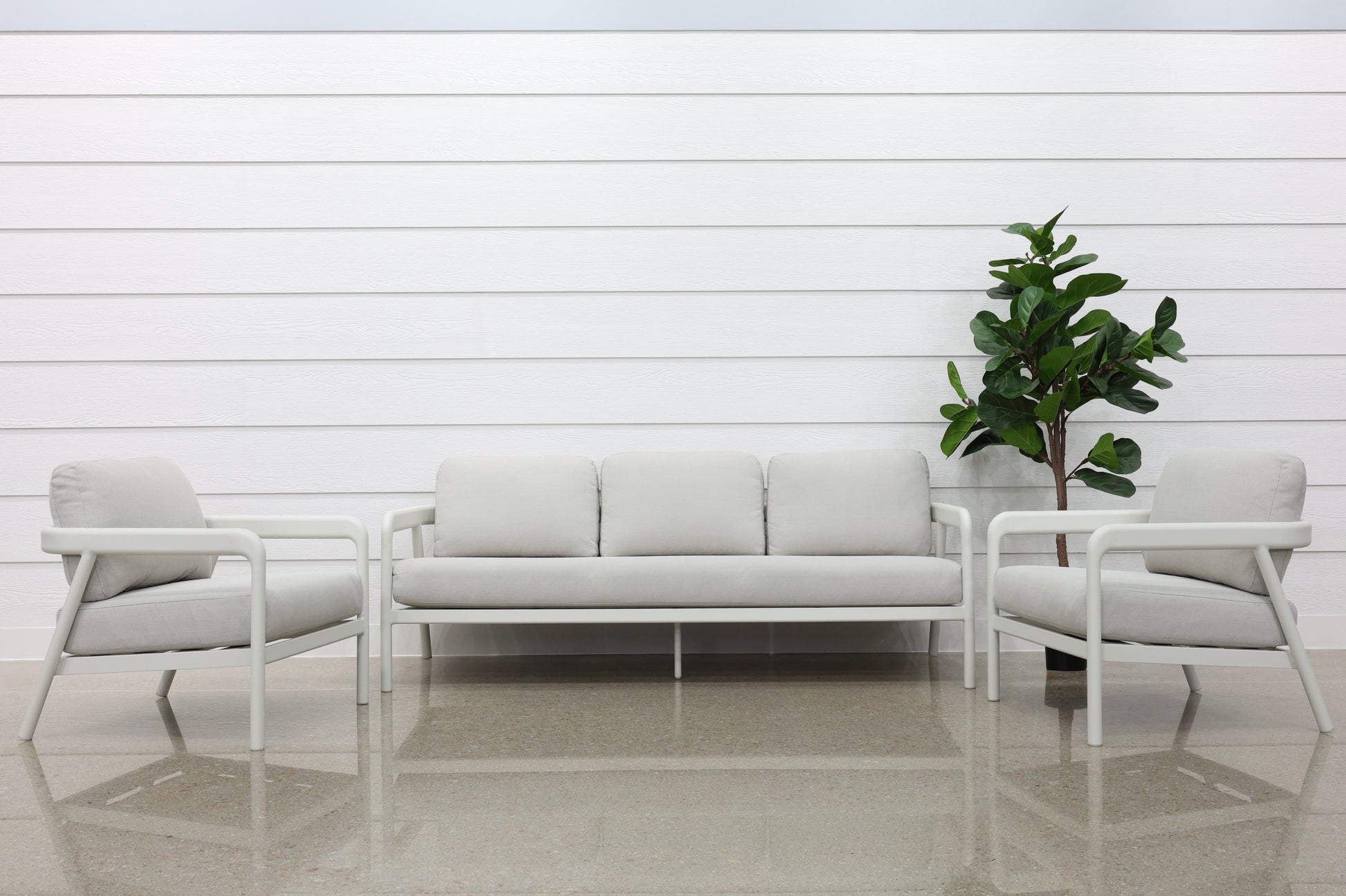 Sunshine Coast 4 Piece Outdoor Lounge Set - White