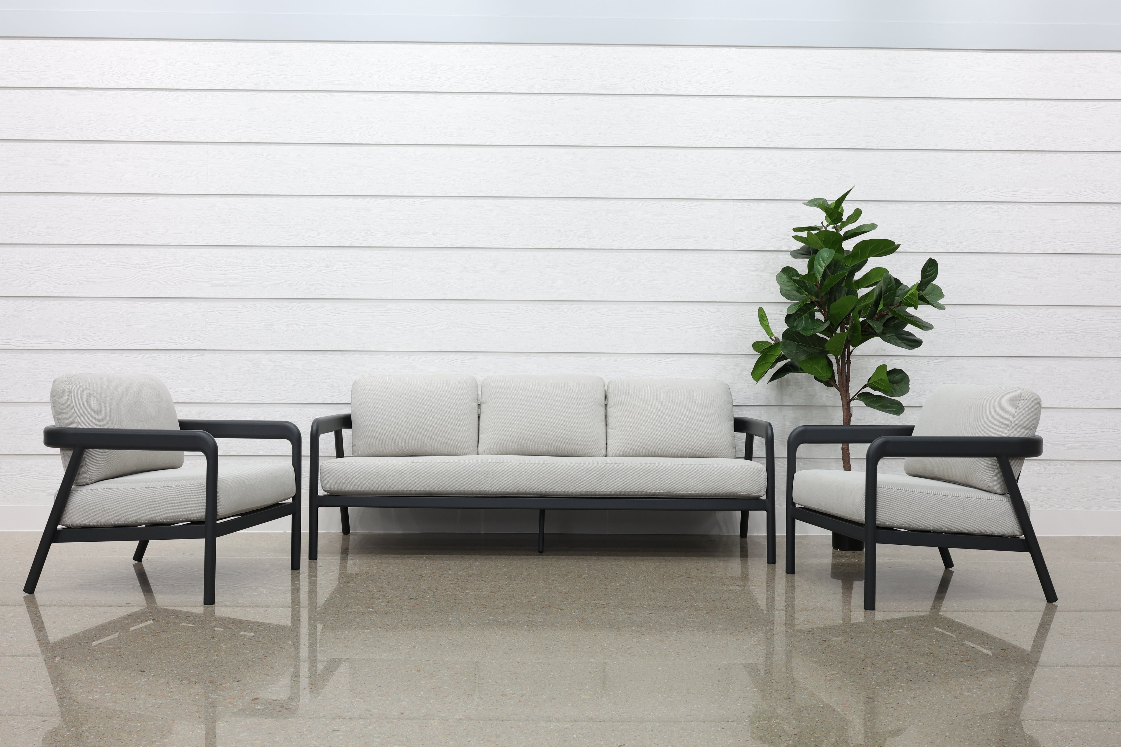 Sunshine Coast 4 Piece Outdoor Lounge Set - Charcoal