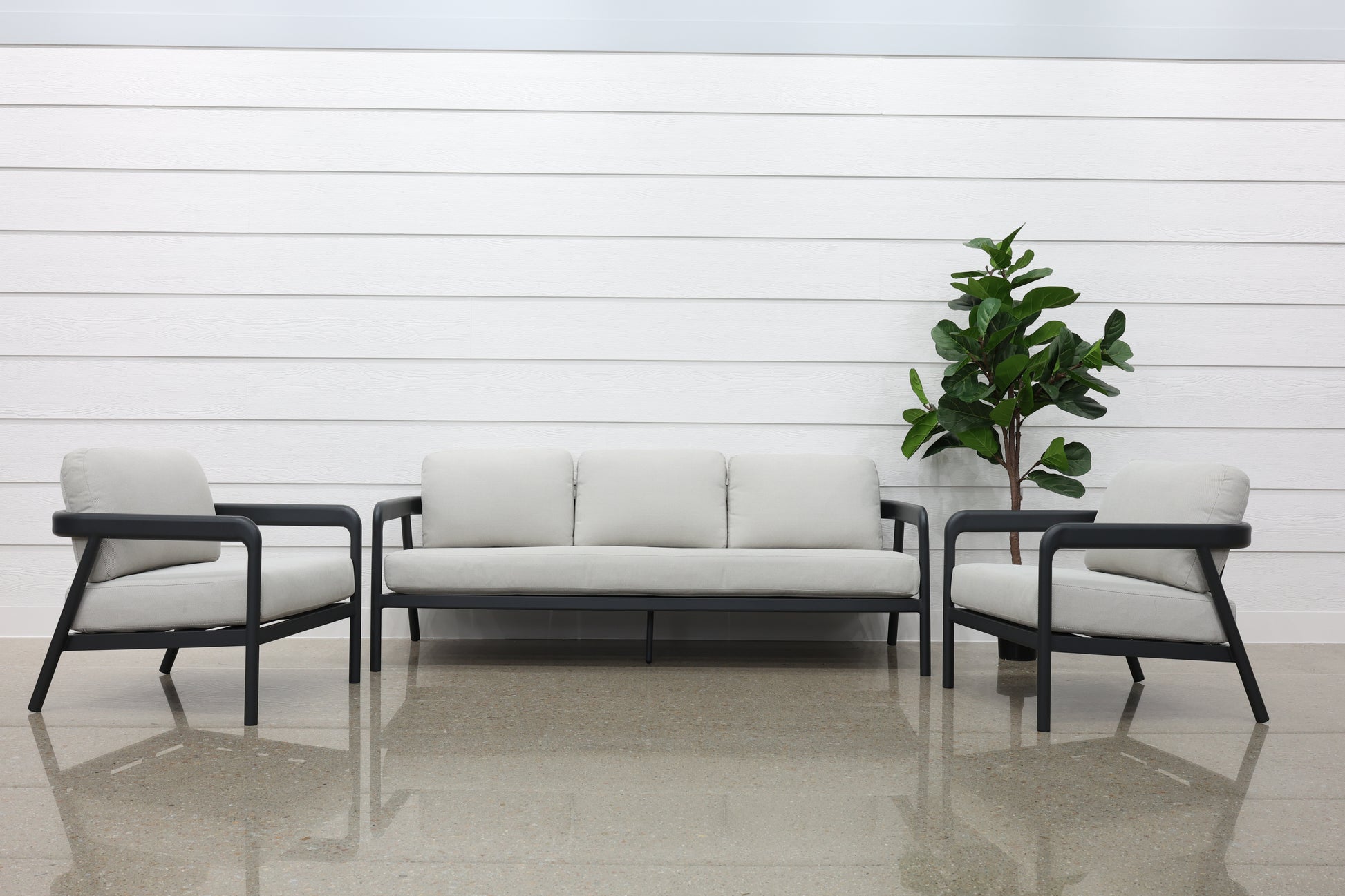 Sunshine Coast 4 Piece Outdoor Lounge Set - Charcoal