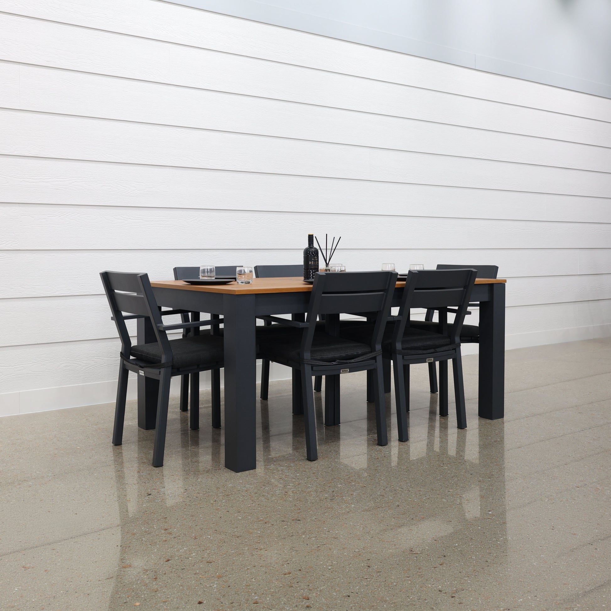 Mildura Rectangle Dining Table - Charcoal