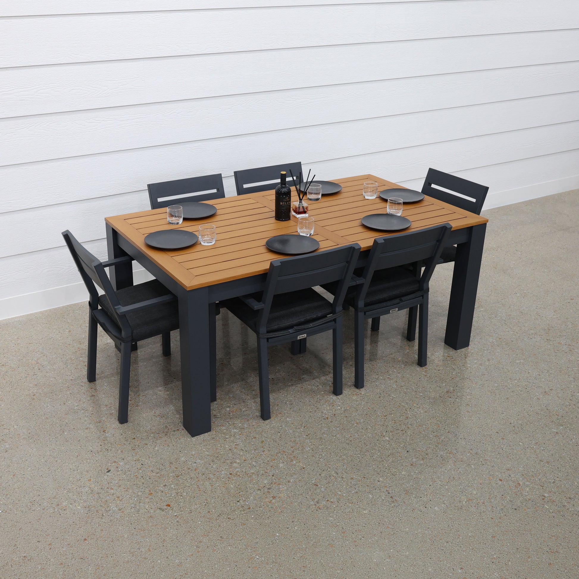 Mildura Rectangle Dining Table - Charcoal