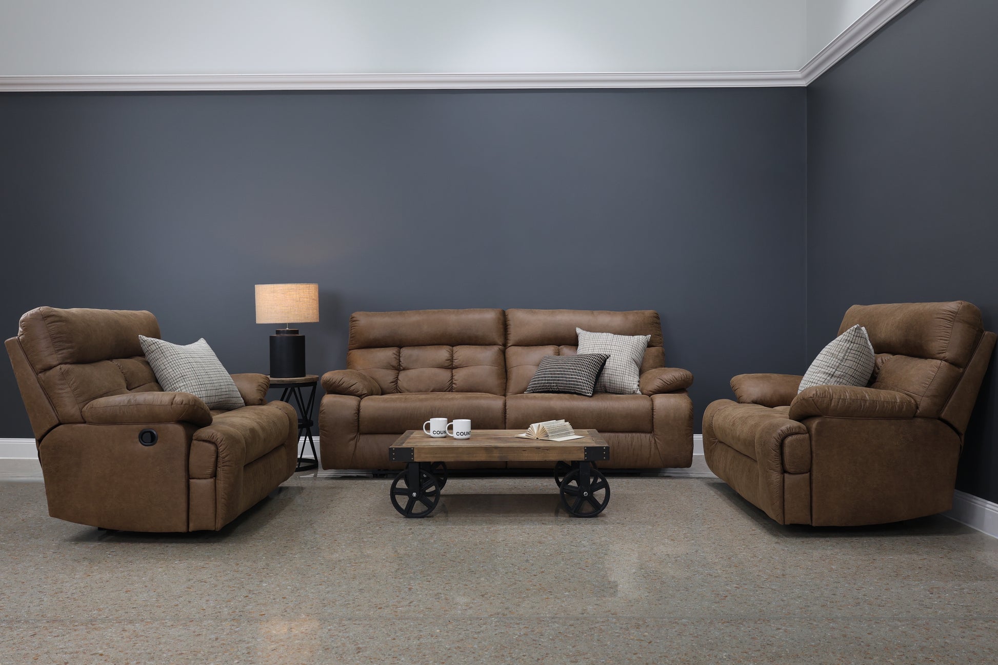 Narrabri Wide Seat Recliner - Tan Leather Air