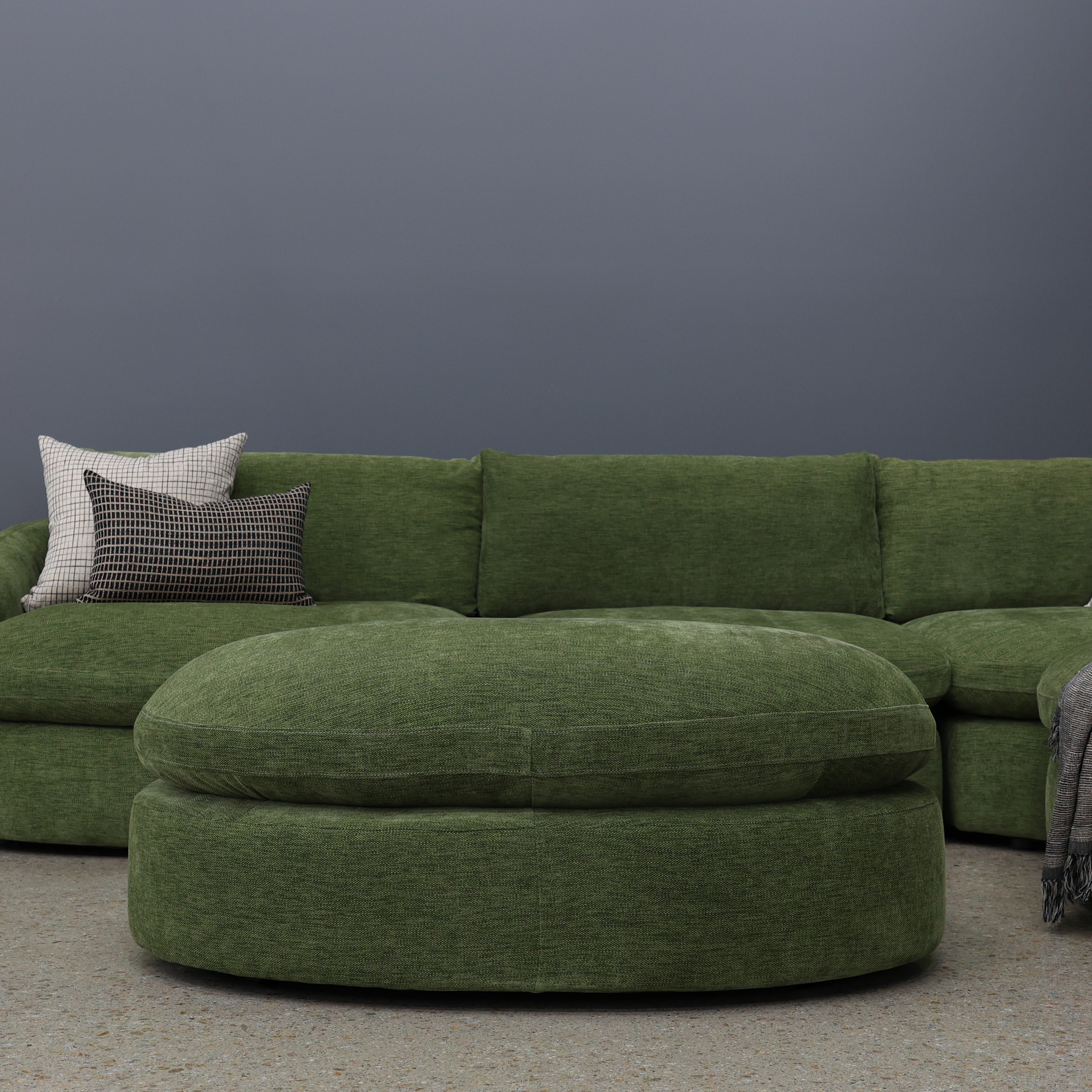 Richmond Oversized Accent Ottoman - Fern