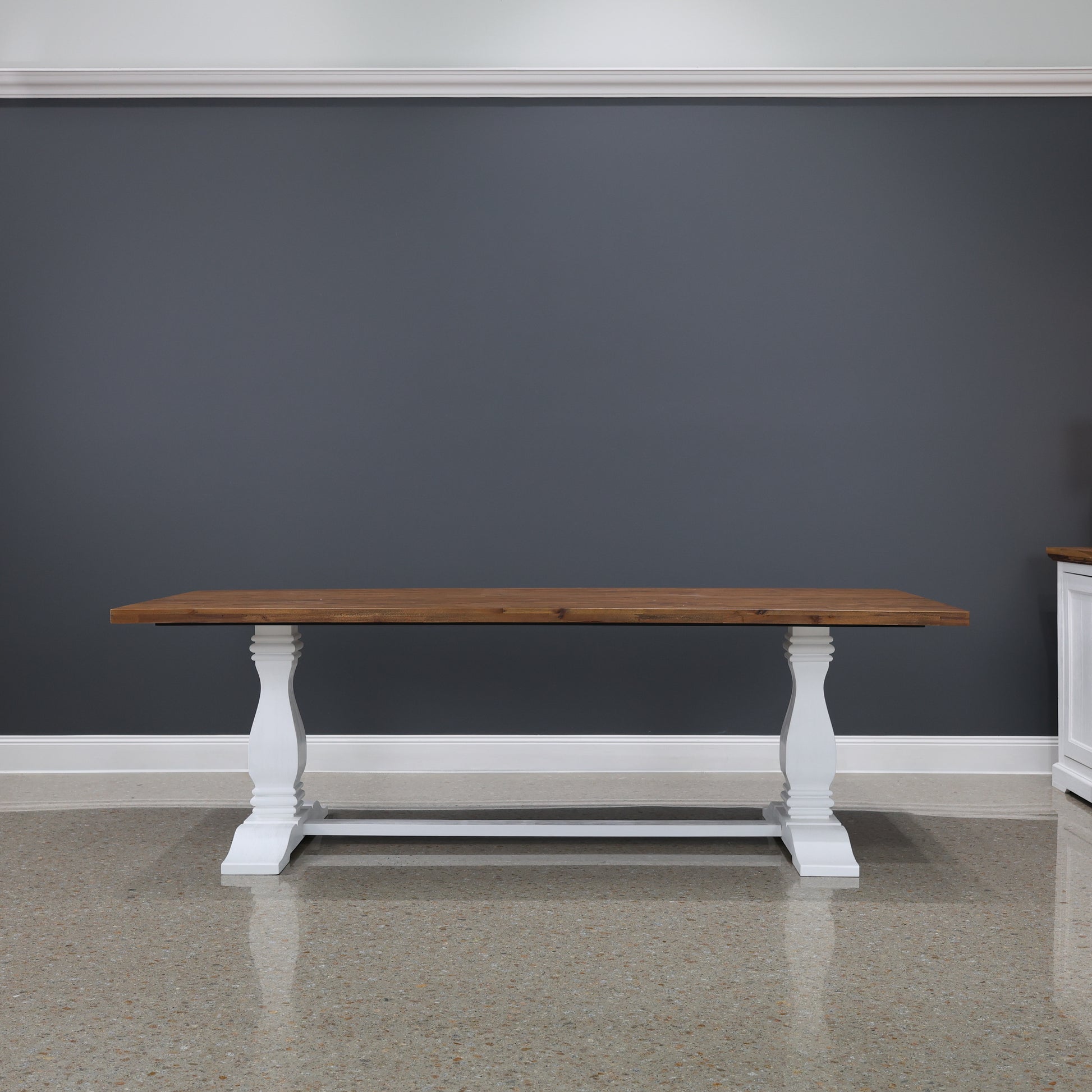 Provedore Two Tone Dining Table - Pedestal Leg