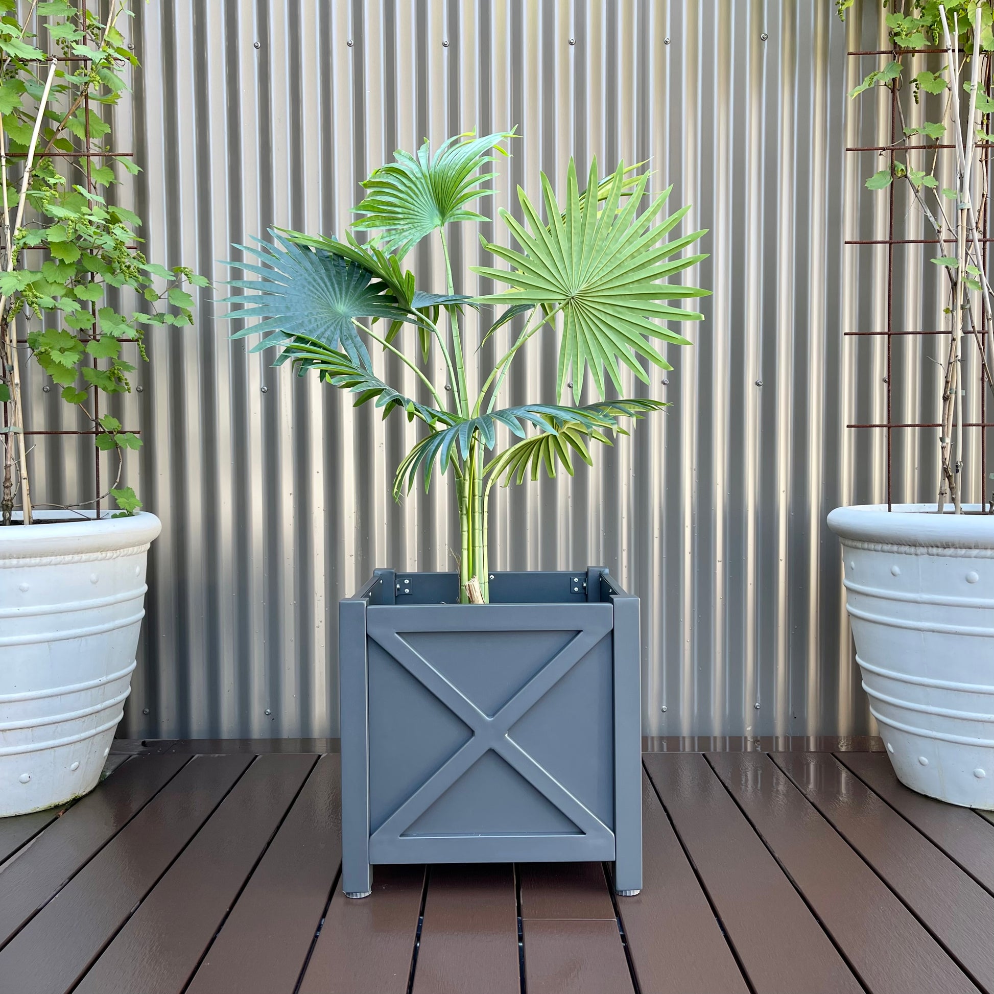 Ava Square Planter Boxes Charcoal
