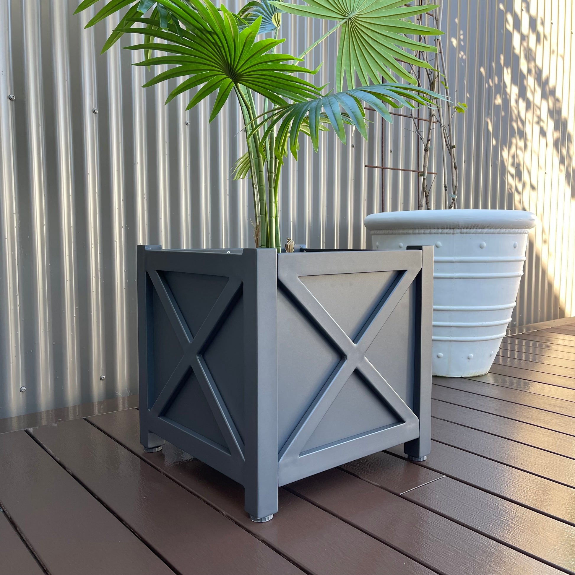Ava Square Planter Boxes Charcoal