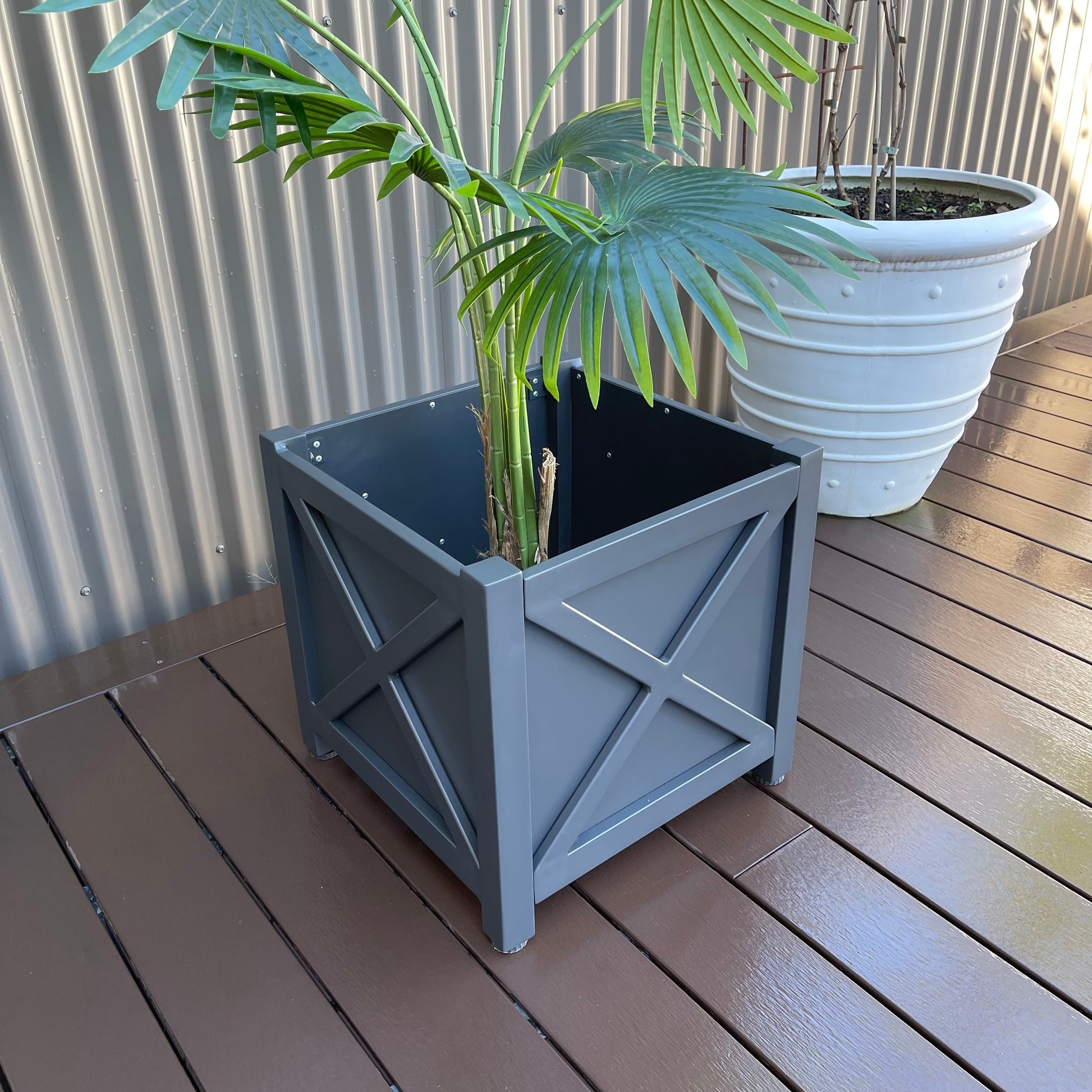 Ava Square Planter Boxes Charcoal