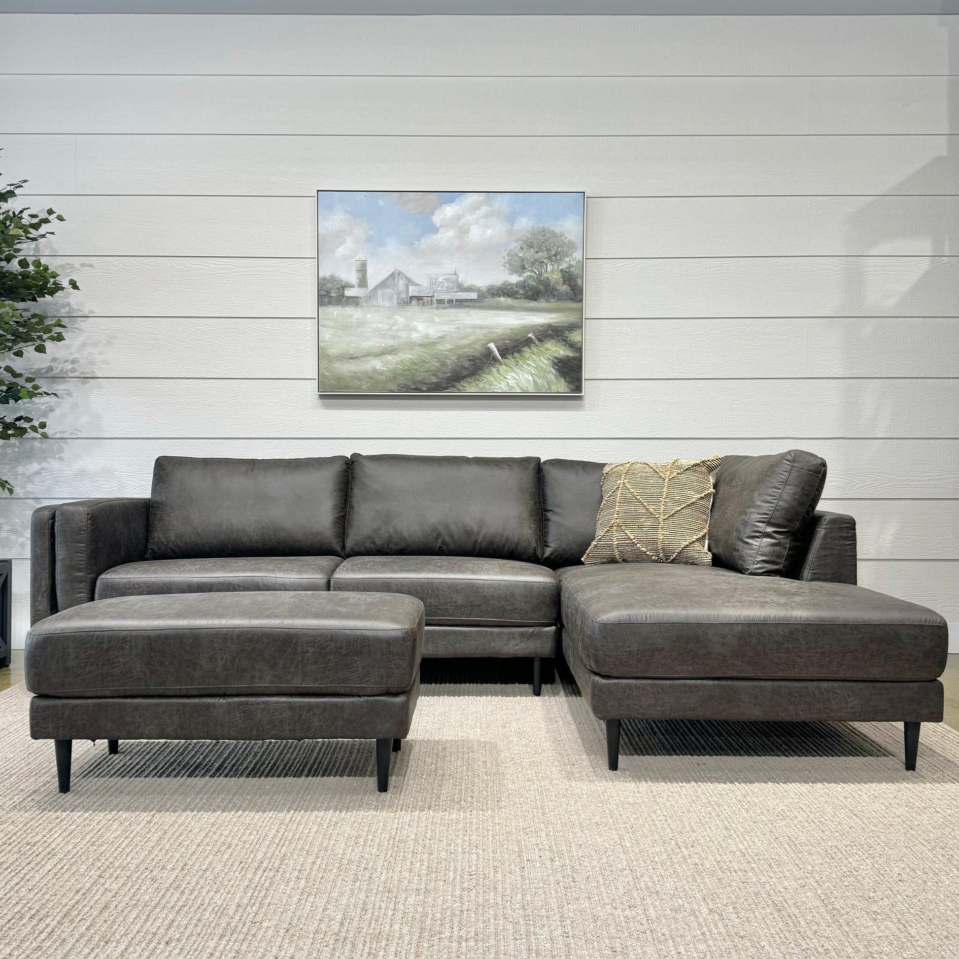 Canberra Ottoman - Highland Slate