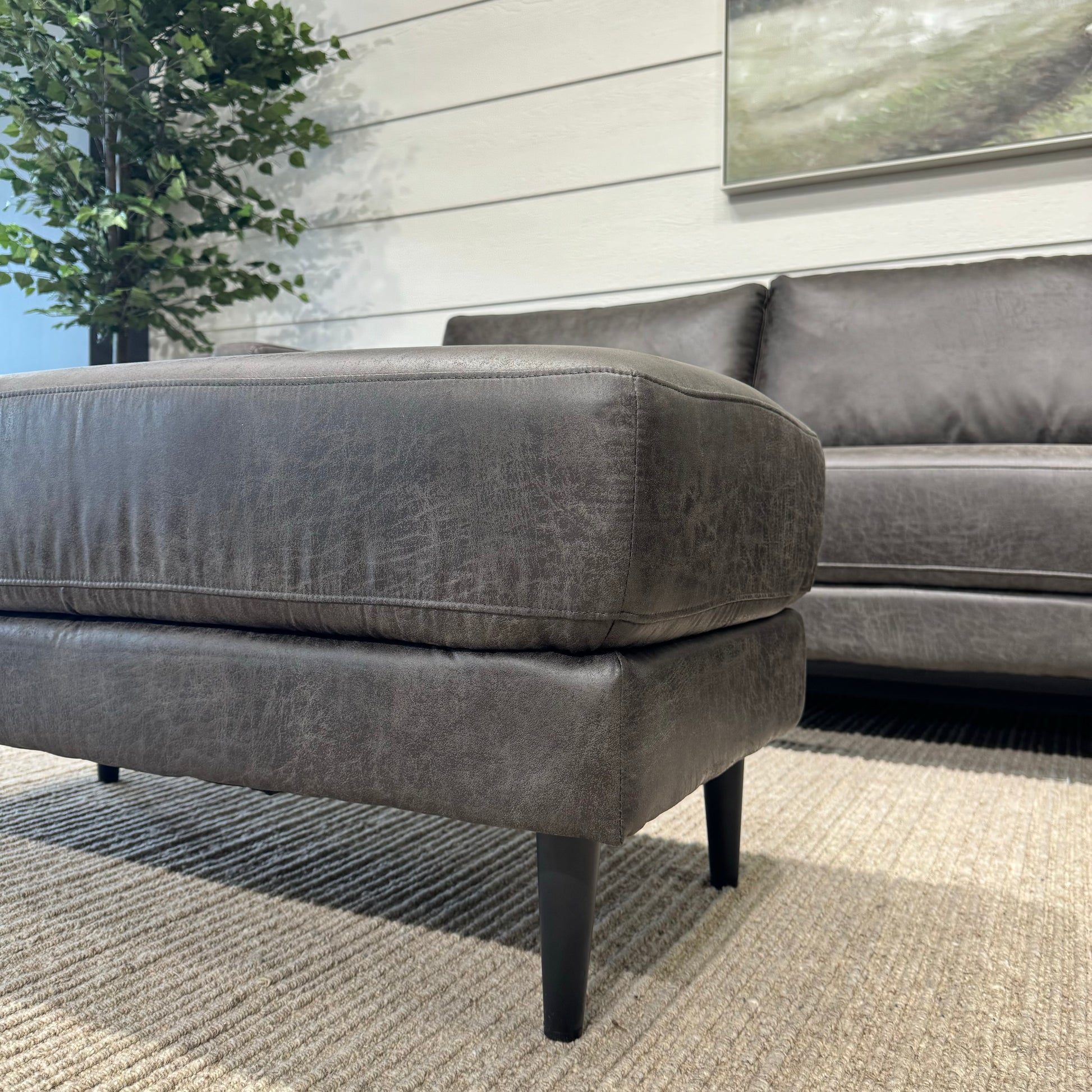 Canberra Ottoman - Highland Slate