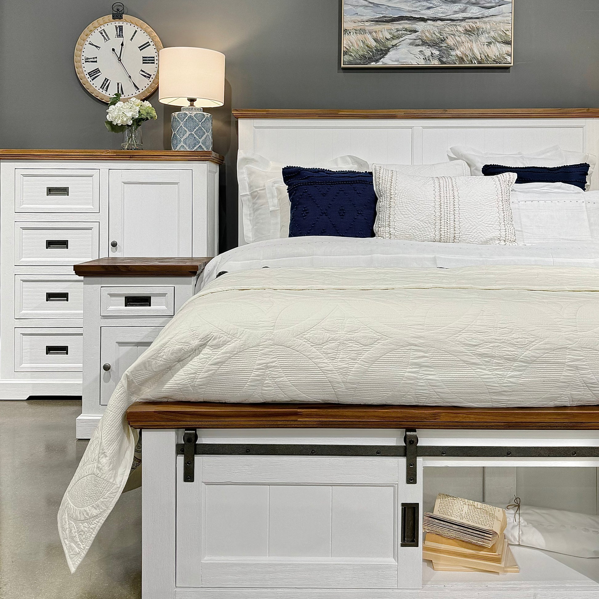 Provedore Two Tone Tallboy w/ 1 Door, 4 Drawers